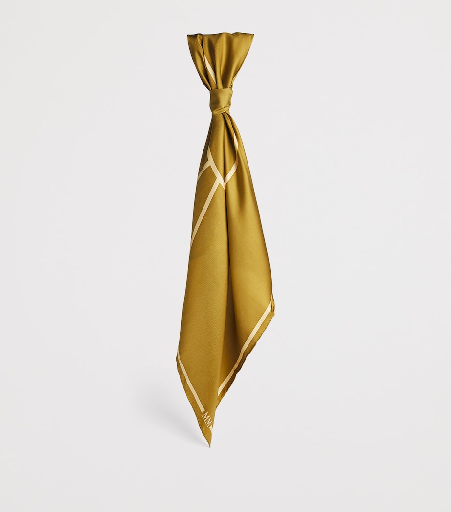 Silk Logo Stole Scarf LIME GREEN Image 3