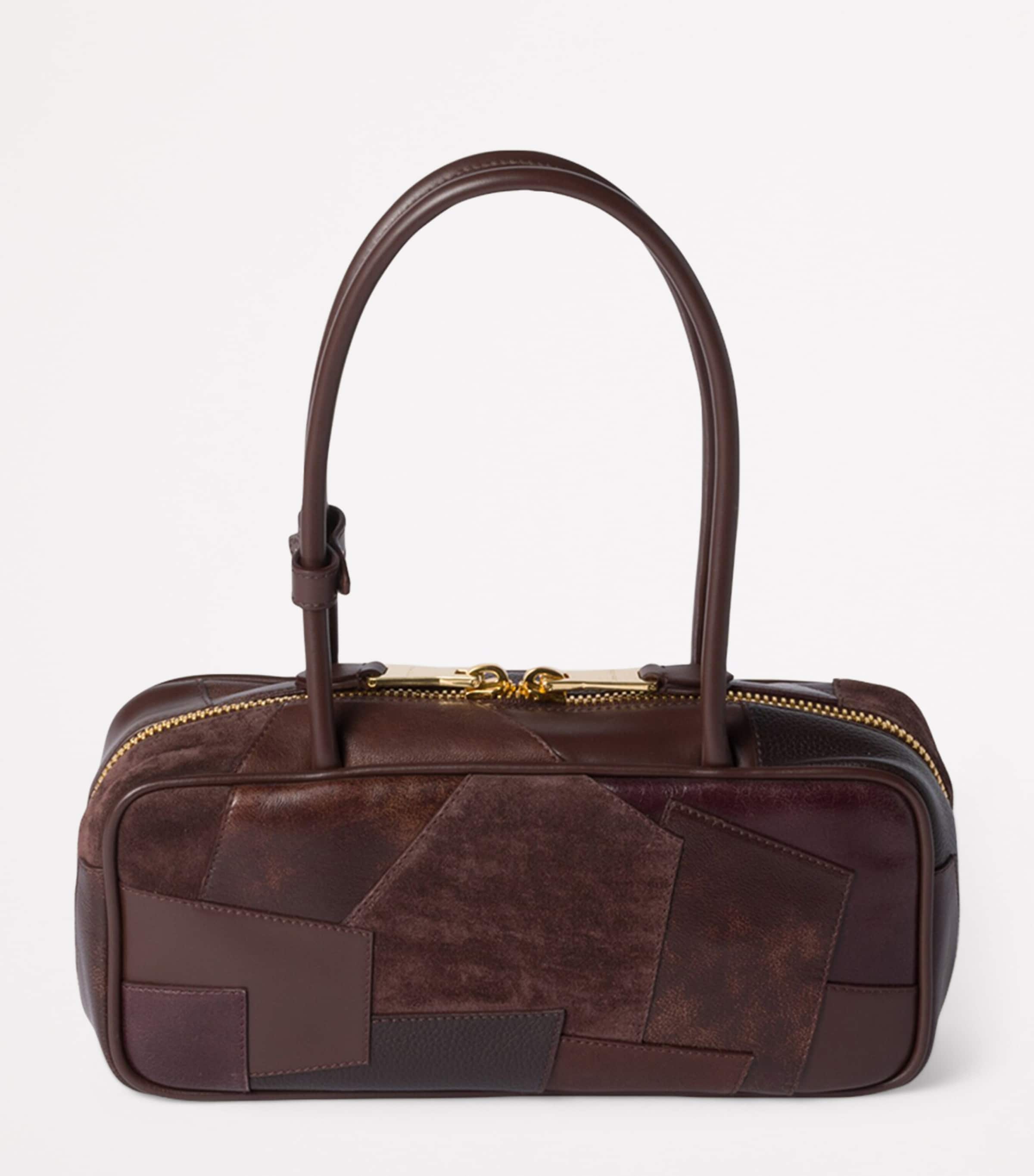 Leather Beau Patchwork Top-Handle Bag F0NBL Image 4