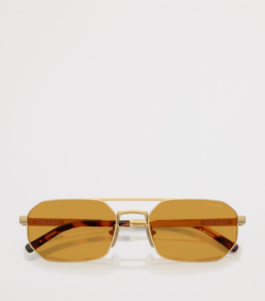 Prada Metal Irregular Sunglasses Gold Image 5