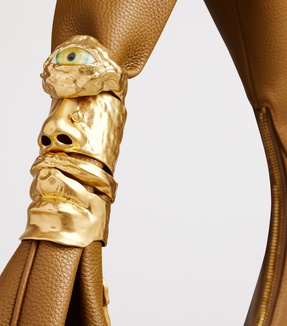Schiaparelli Large Leather Soufflé Baguette Shoulder Bag Olive Image 6