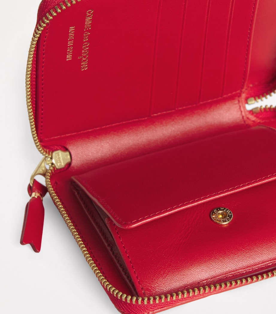 Comme Des Garçons Wallet Leather Polka-Dot Zipped Wallet Red Image 4
