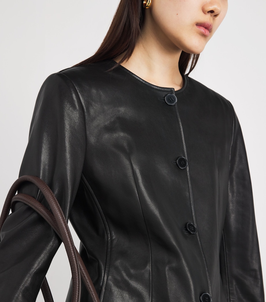 NOUR HAMMOUR Womens Lambskin Maud Jacket Noir Classique Image 6