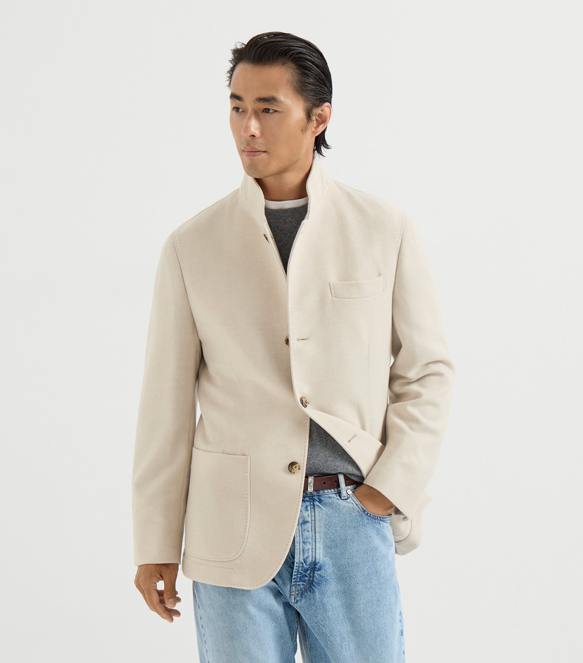 Brunello Cucinelli Mens Cashmere Water-Resistant Coat Image 2