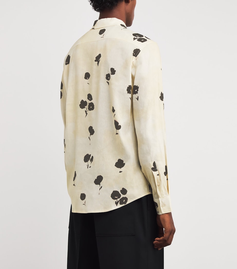 Linen-Blend Floral Shirt OFF WHITE Image 4