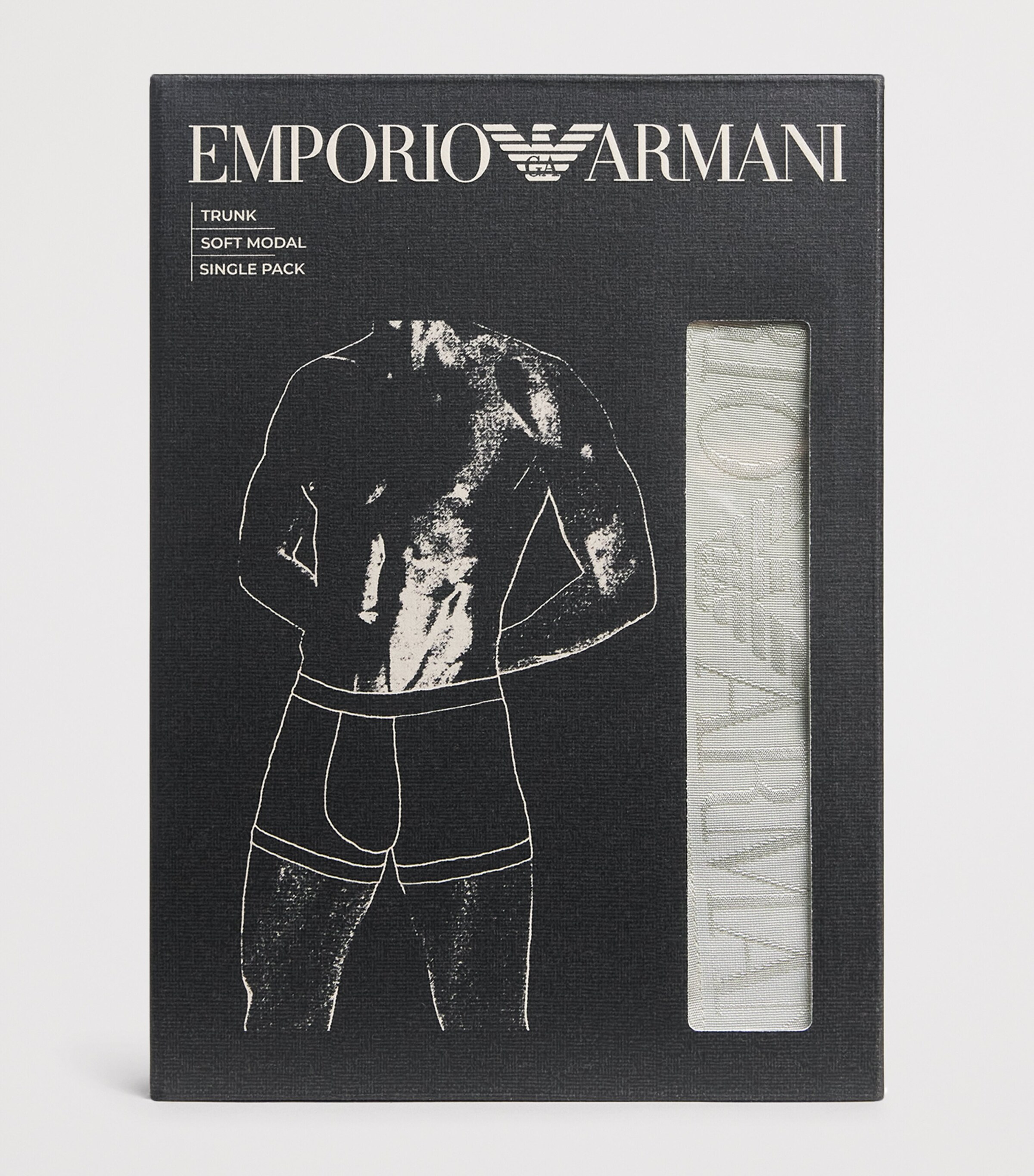 Emporio Armani Mens Modal Logo Trunks Mineral Image 4
