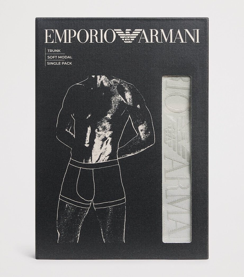 Emporio Armani Mens Modal Logo Trunks Mineral Image 4