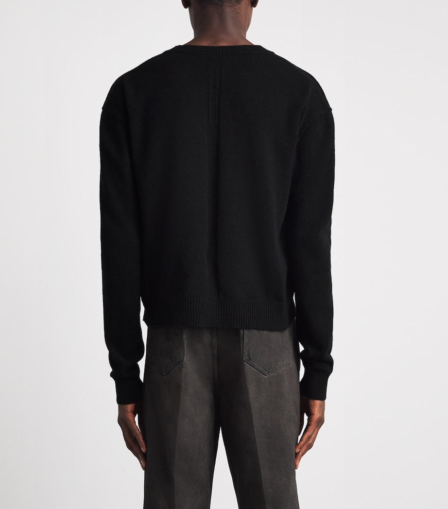 Rick Owens Mens Cashmere-Wool Tommy Sweater Black Image 5