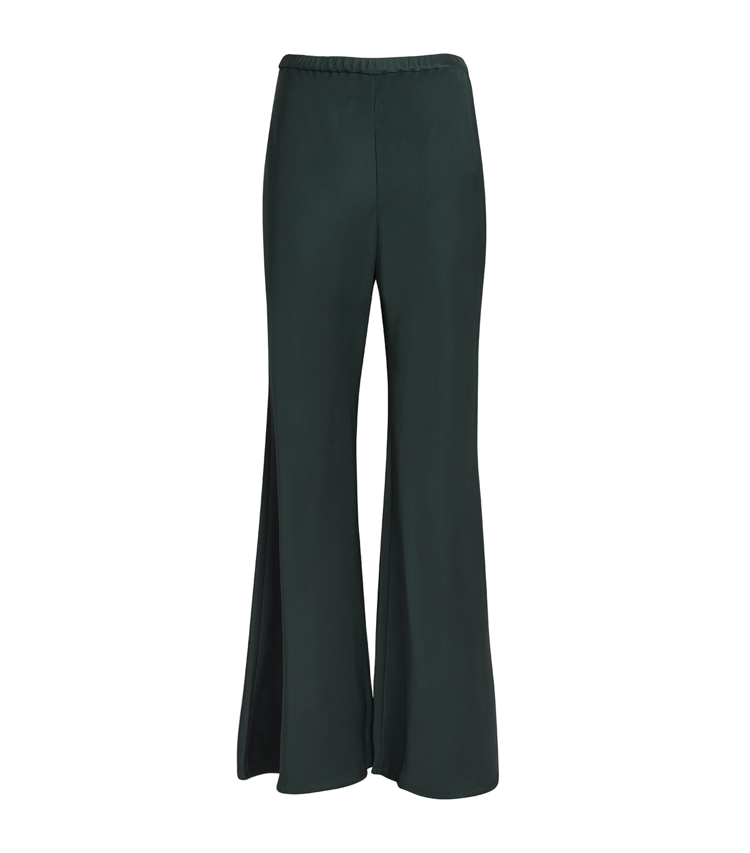 Shop Zimmermann Eden Slouch Flared Trousers In Green