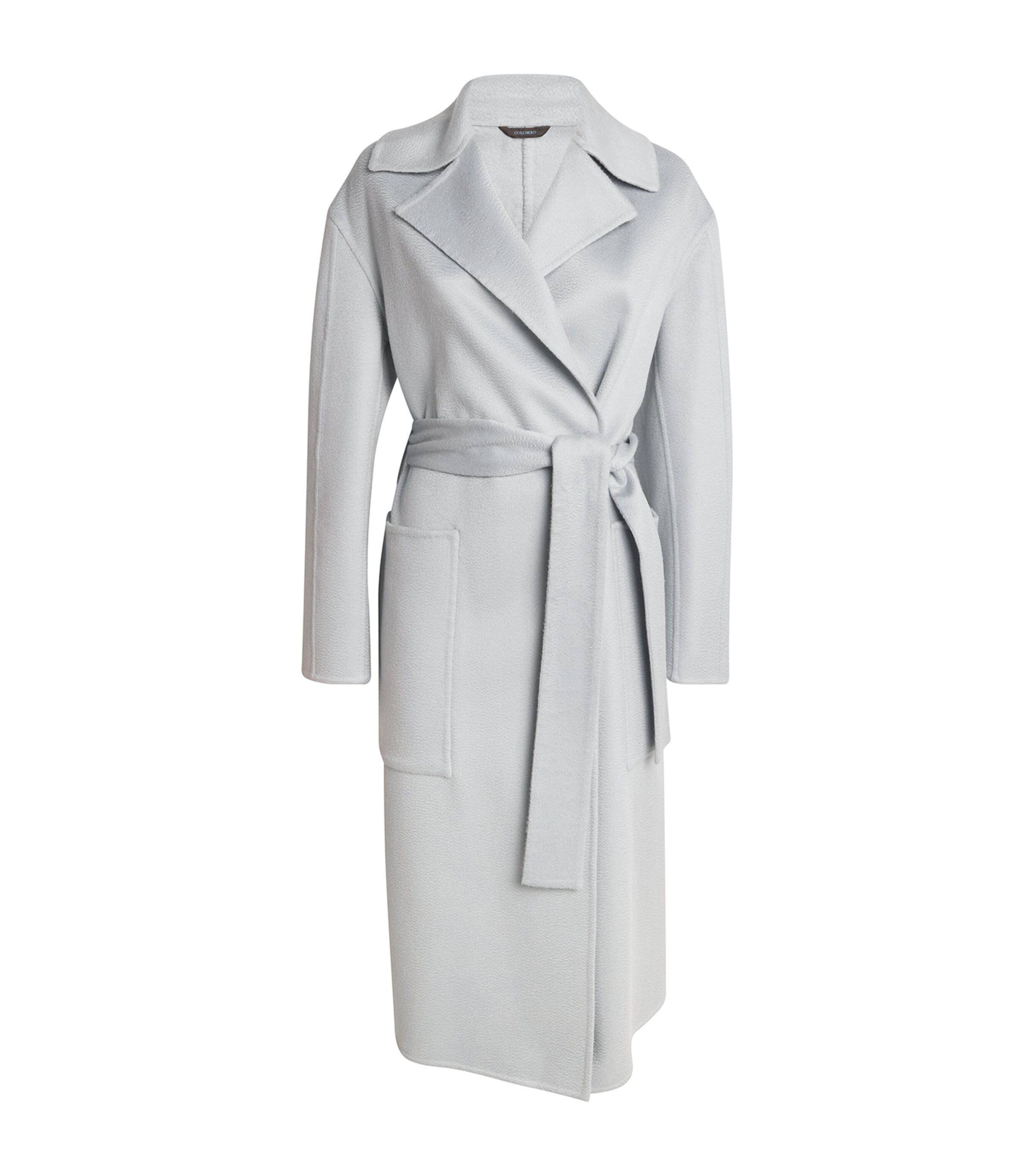 Colombo Cashmere Wrap Coat In Blue