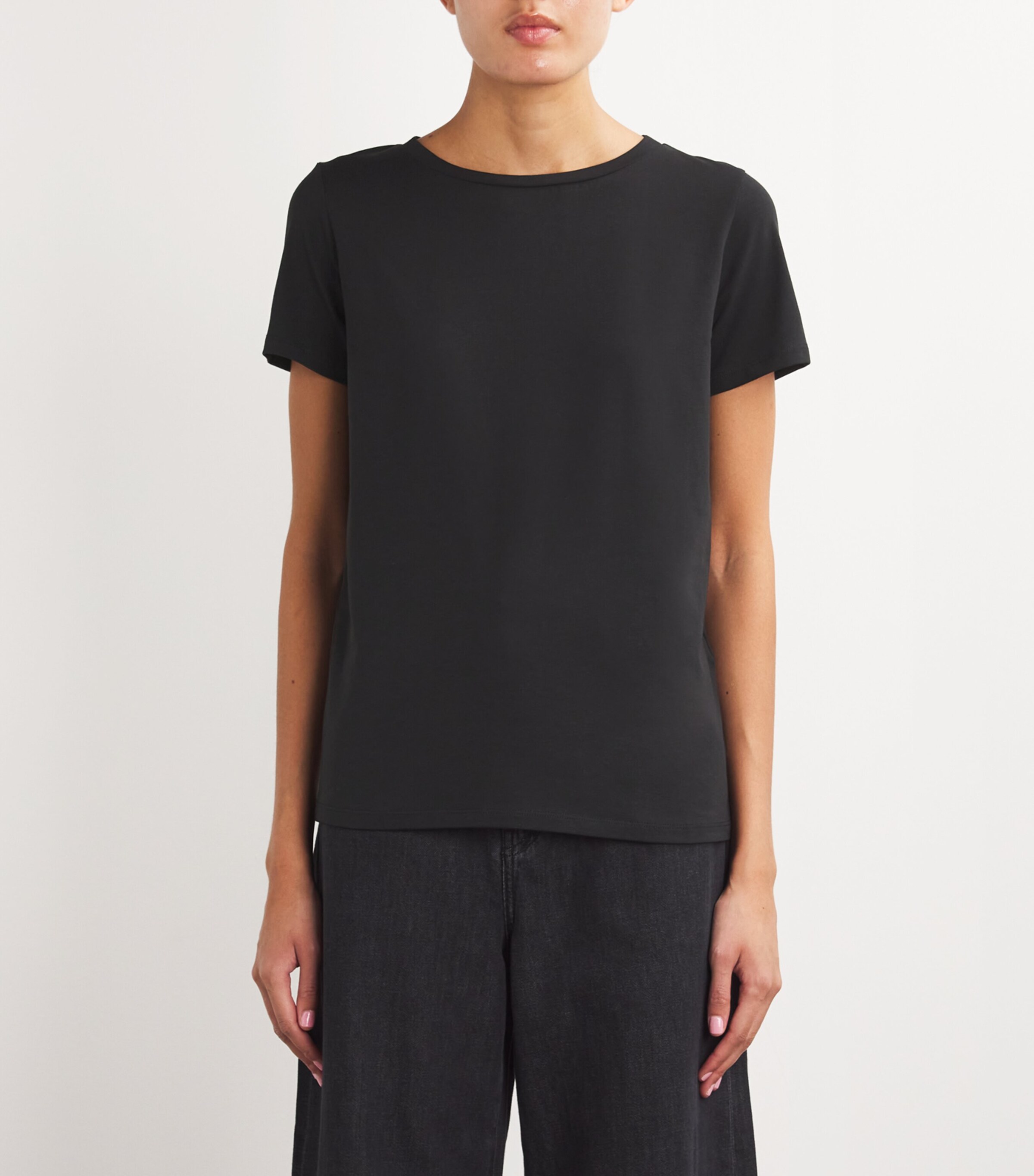 Weekend Max Mara Womens Cotton T-Shirt Black Image 3