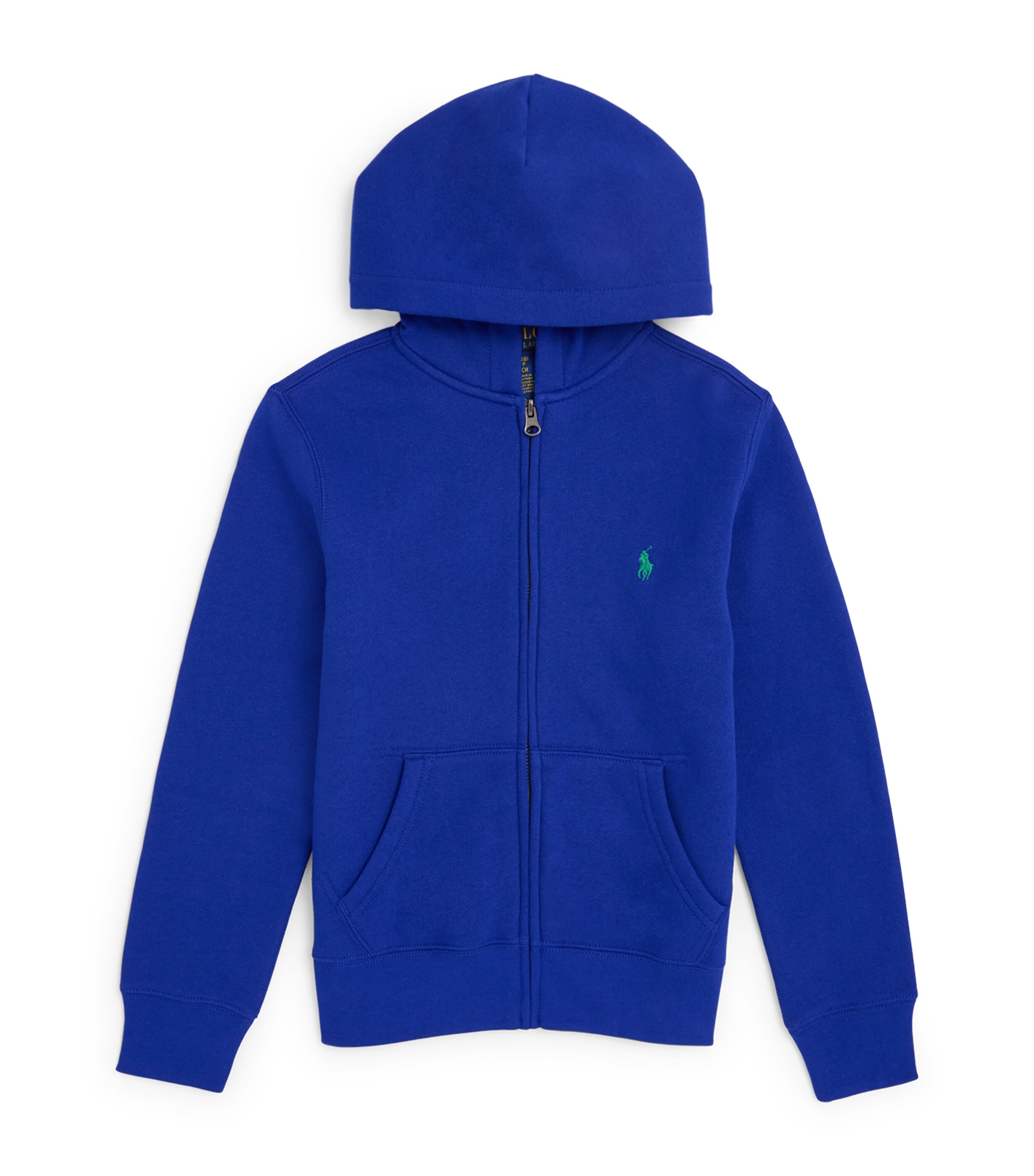 Shop Ralph Lauren Cotton Polo Pony Logo Hoodie In Blue