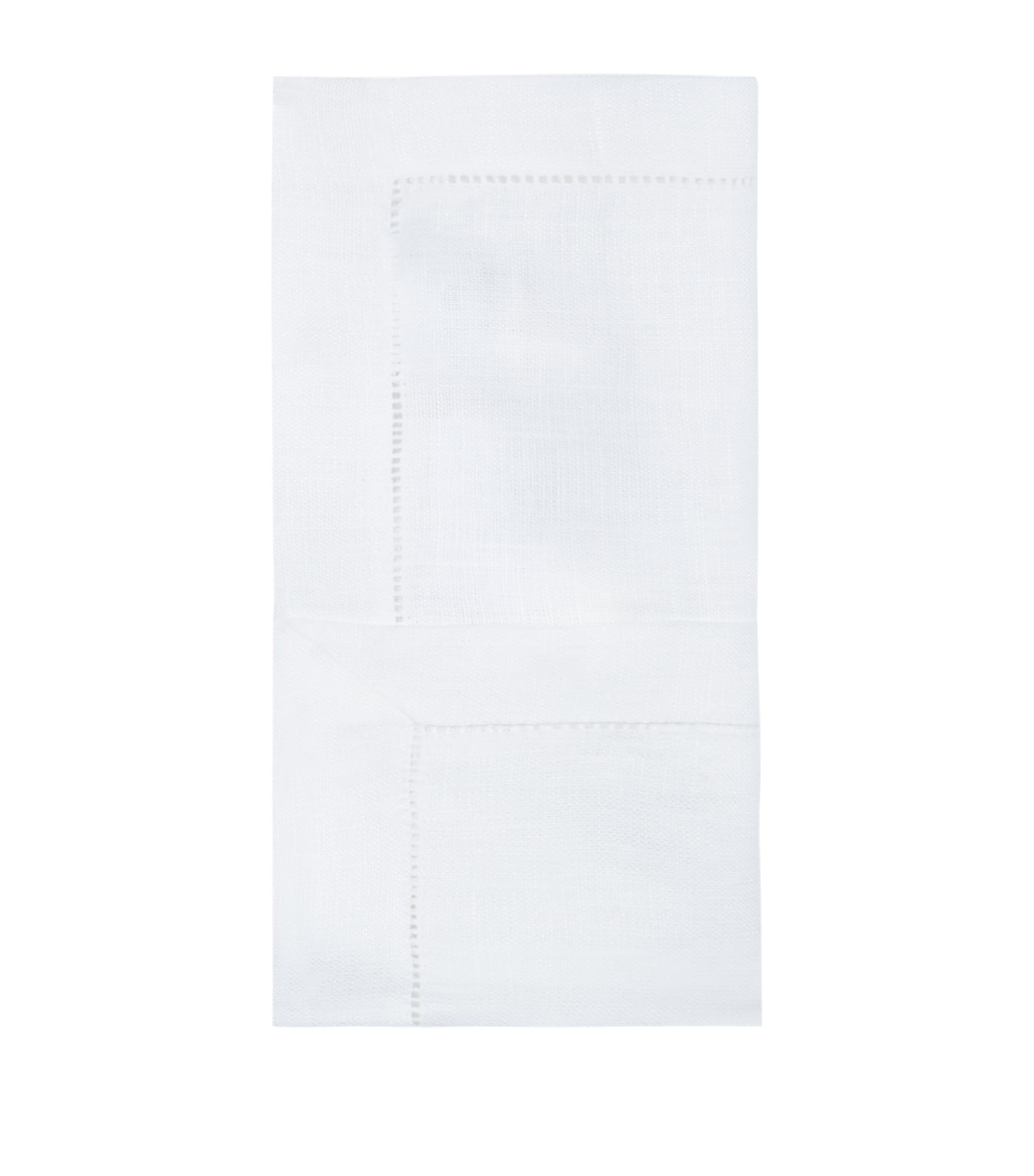 Thomas Ferguson Small Hemstitch Edge Napkin In White