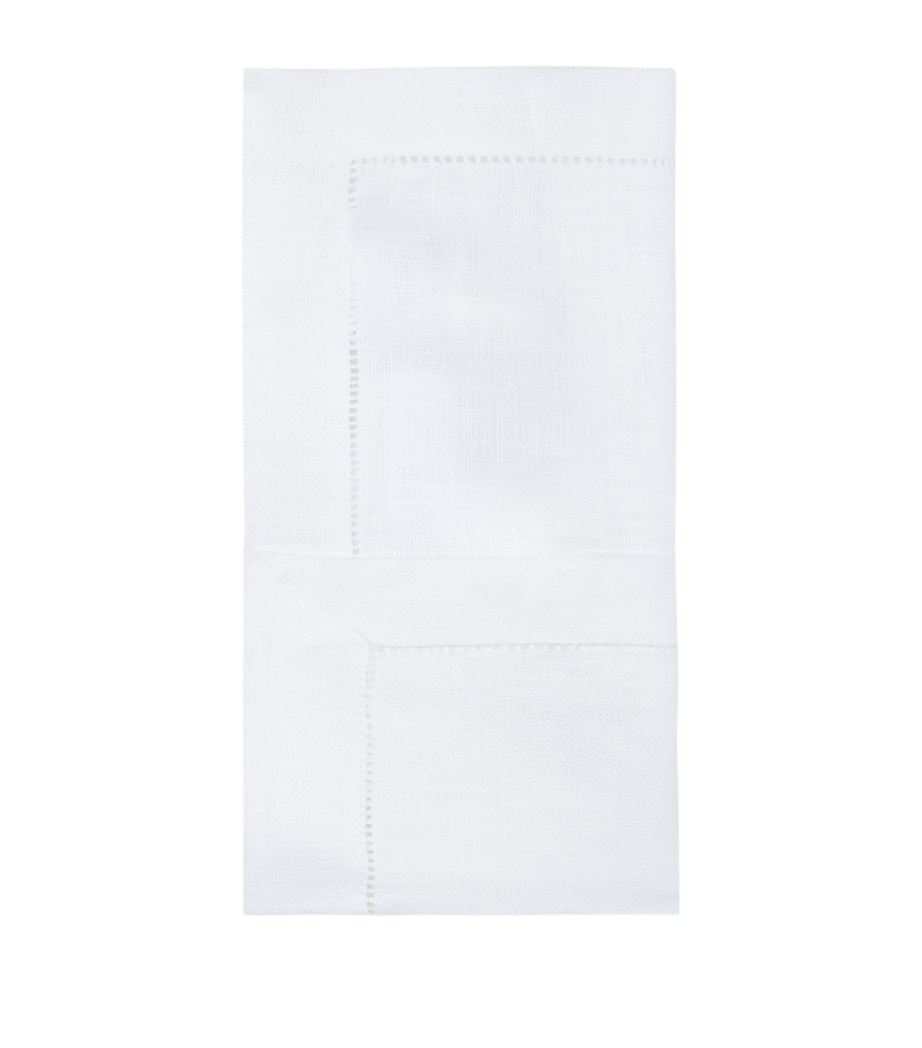 Small Hemstitch Edge Napkin (48cm x 48cm) WHITE Image 1