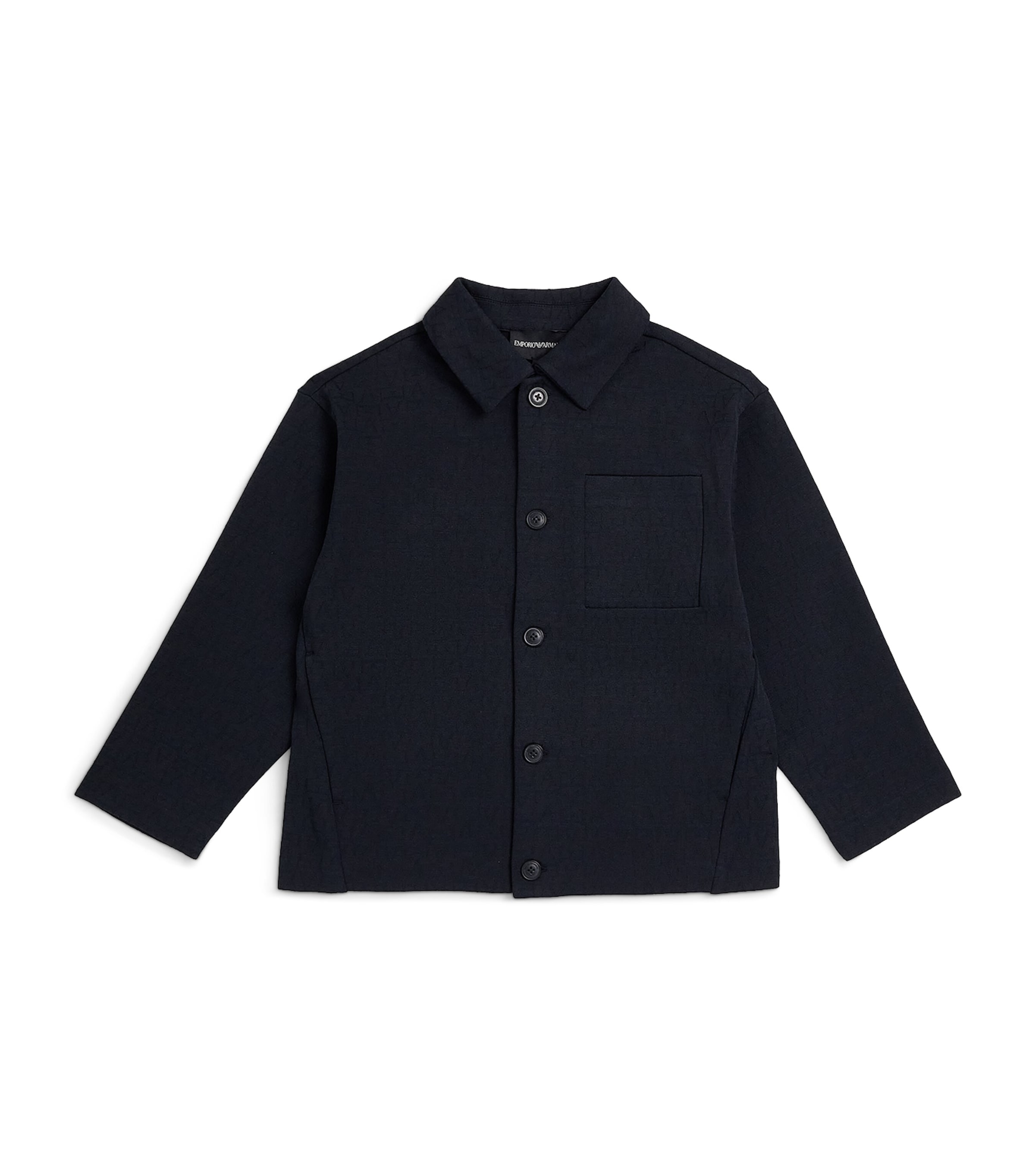 Emporio Armani Kids Cotton Jacquard Shirt (4-16 Years) Iconico Blu Nvy Image 1