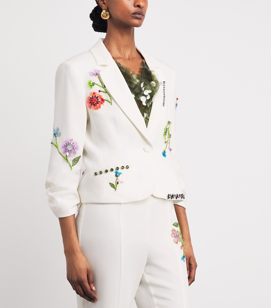 Cinq A Sept Womens Floral Vine Le Petit Khloe Blazer Ivory / Multi Image 4