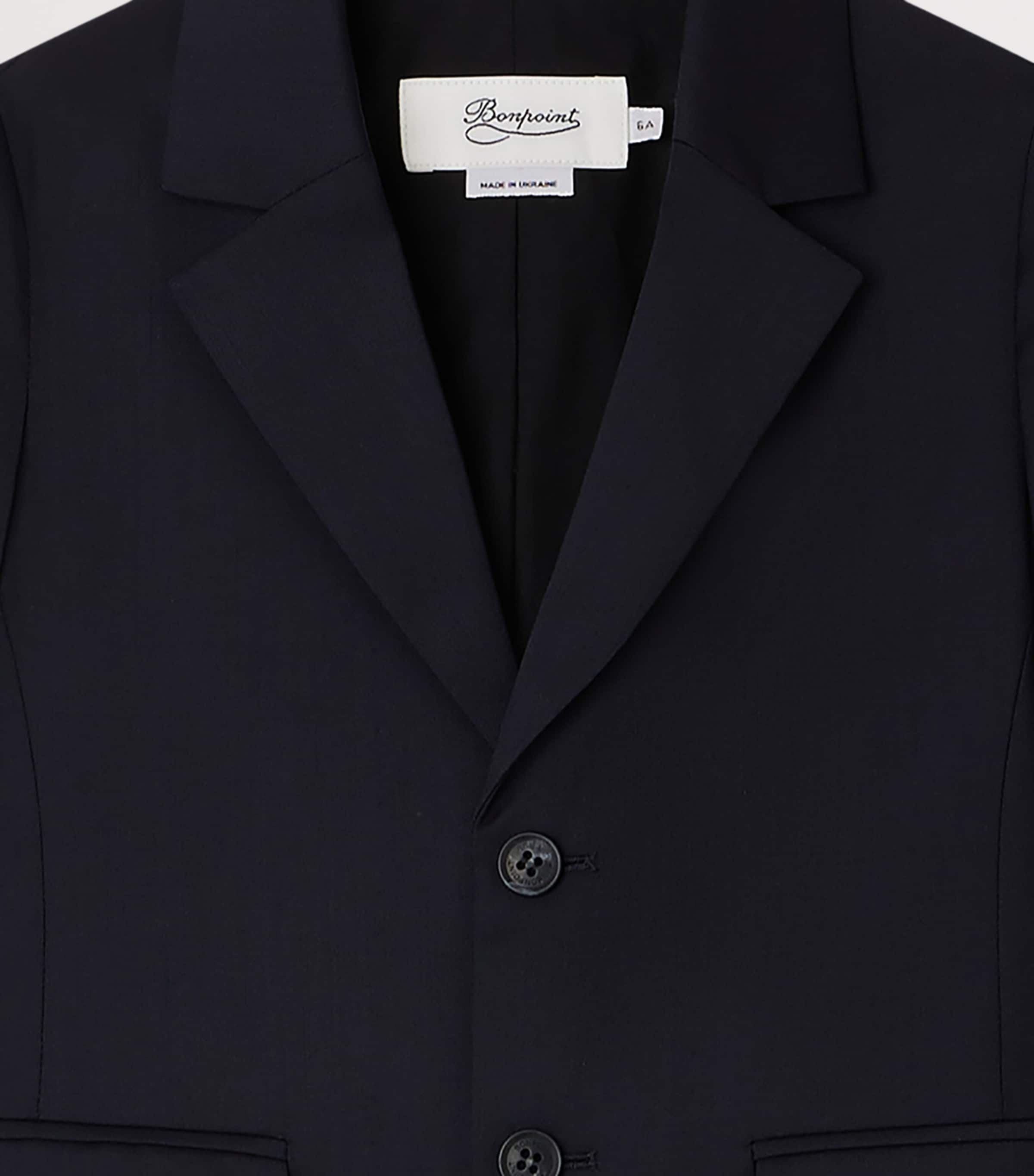 Bonpoint Virgin Wool Blazer (10-14 Years) Marine Image 3