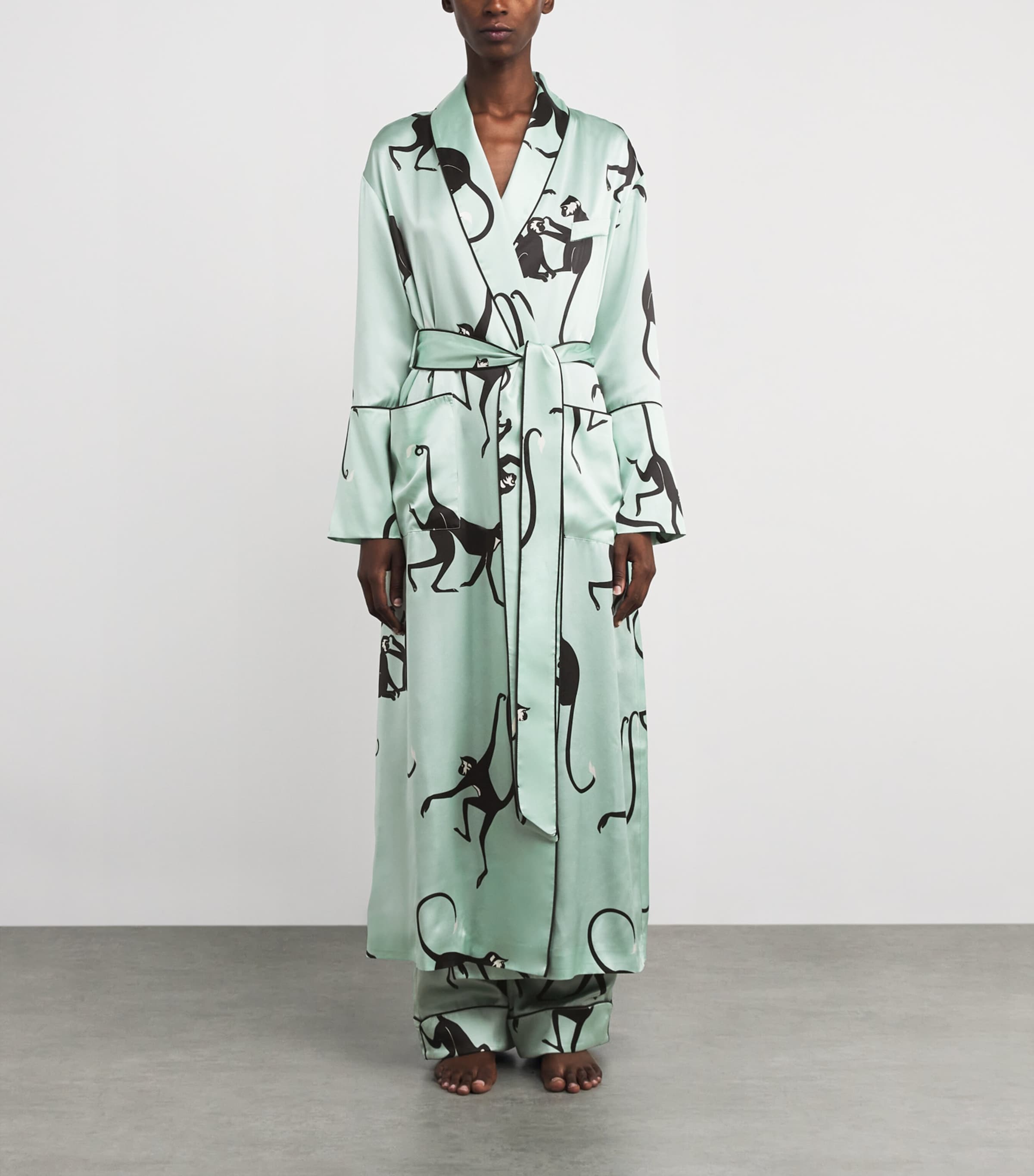 Silk Monkey Print Capability Robe MONIKA Image 3