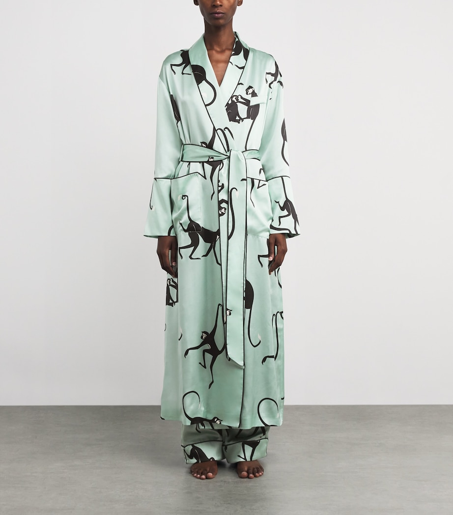 Silk Monkey Print Capability Robe MONIKA Image 3