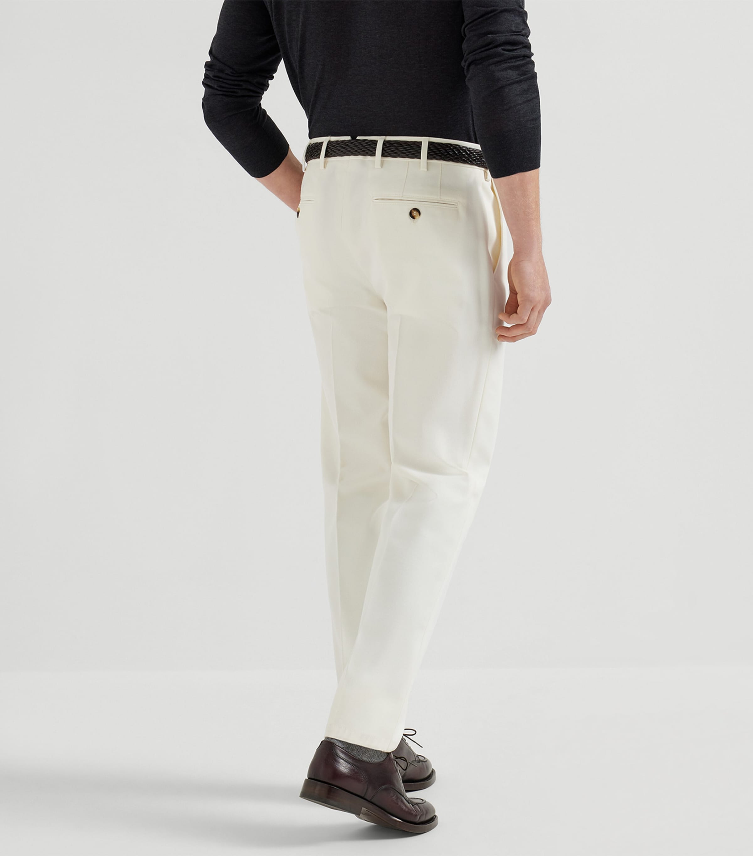 Cotton-Virgin Wool Gabardine Trousers C7182 Image 3