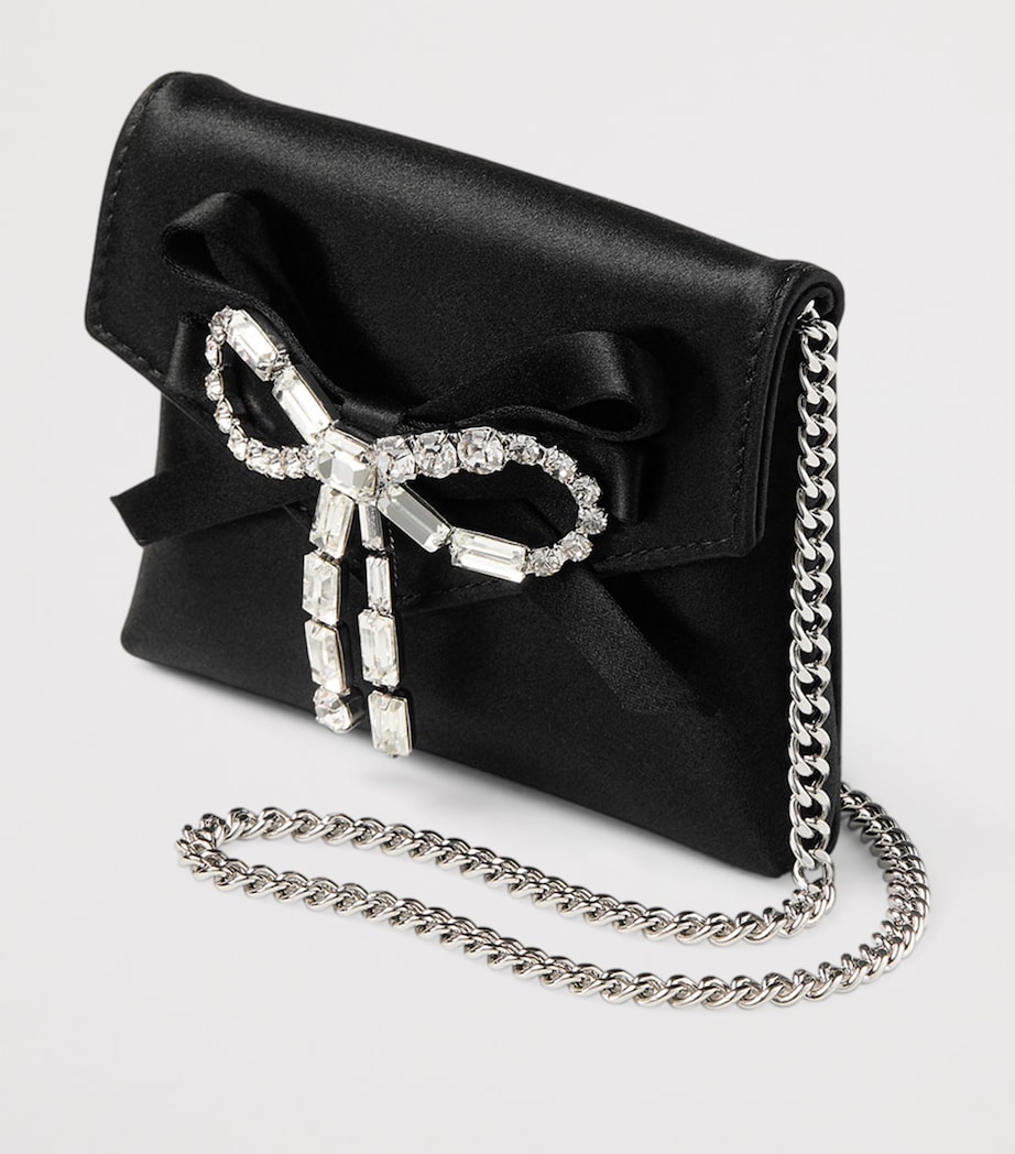 Soft Satin Chain Card Holder BLACK/SILVER Image 2