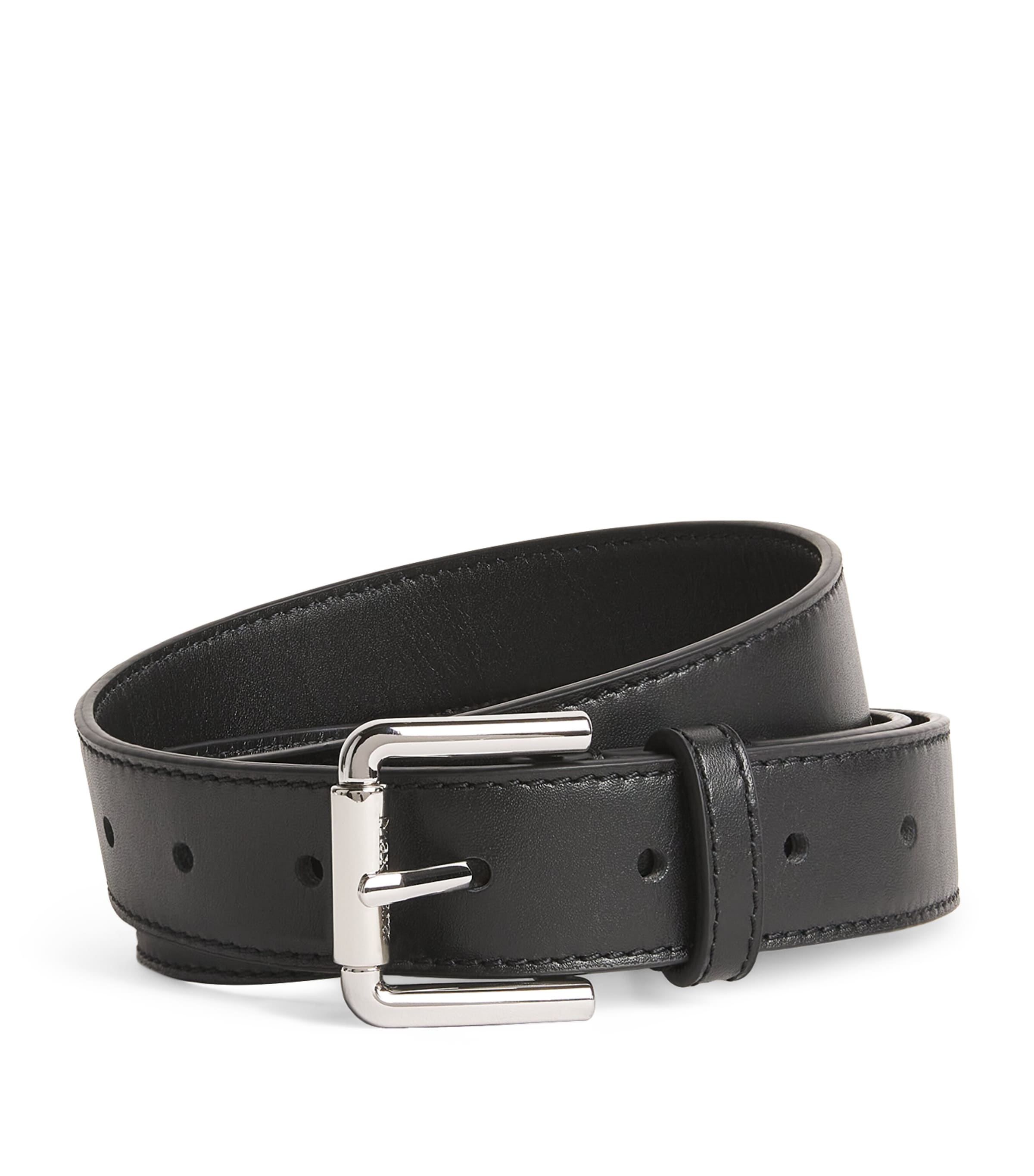 Max Mara Calfskin Belt In Black