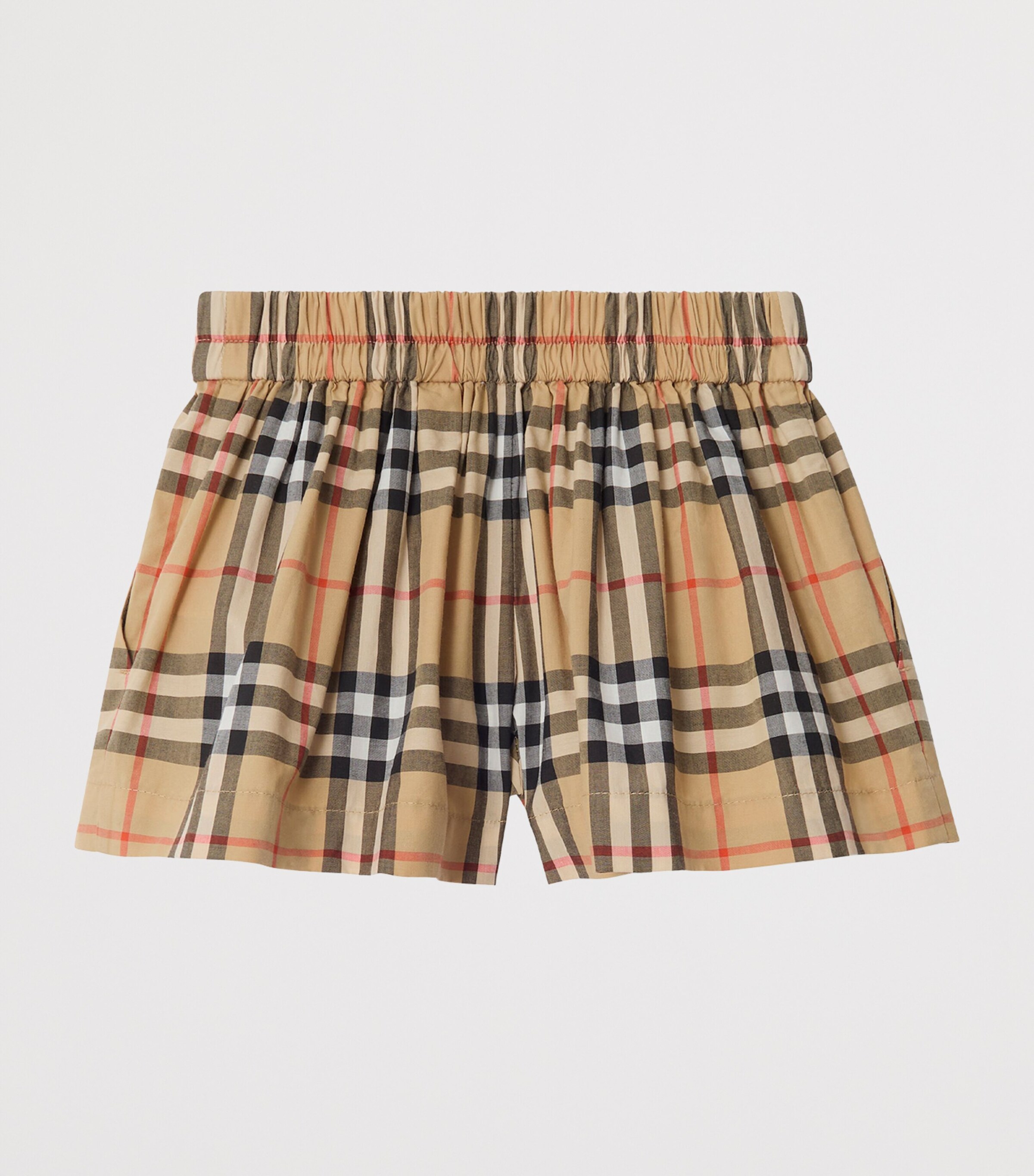 Burberry Kids Cotton Check Shorts (3-36 Months) Sand Ip Check Image 2