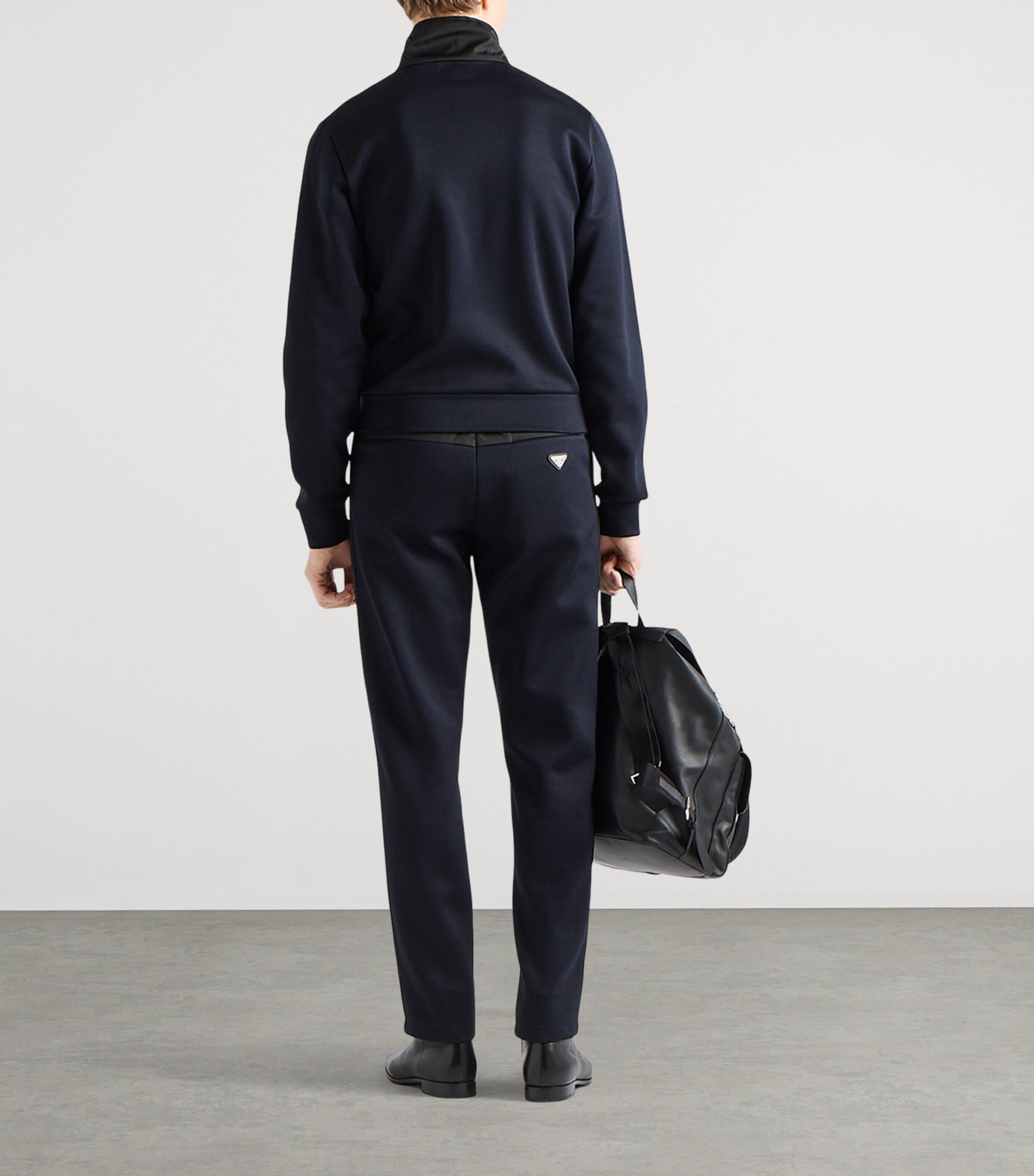 Prada Mens Cotton-Blend Fleece Bomber Jacket Image 5