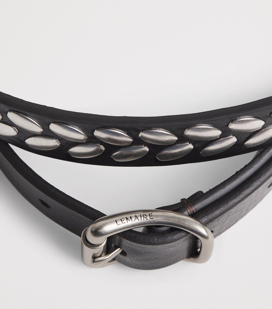 Lemaire Leather Studded Almond Belt Dark Brown Image 5