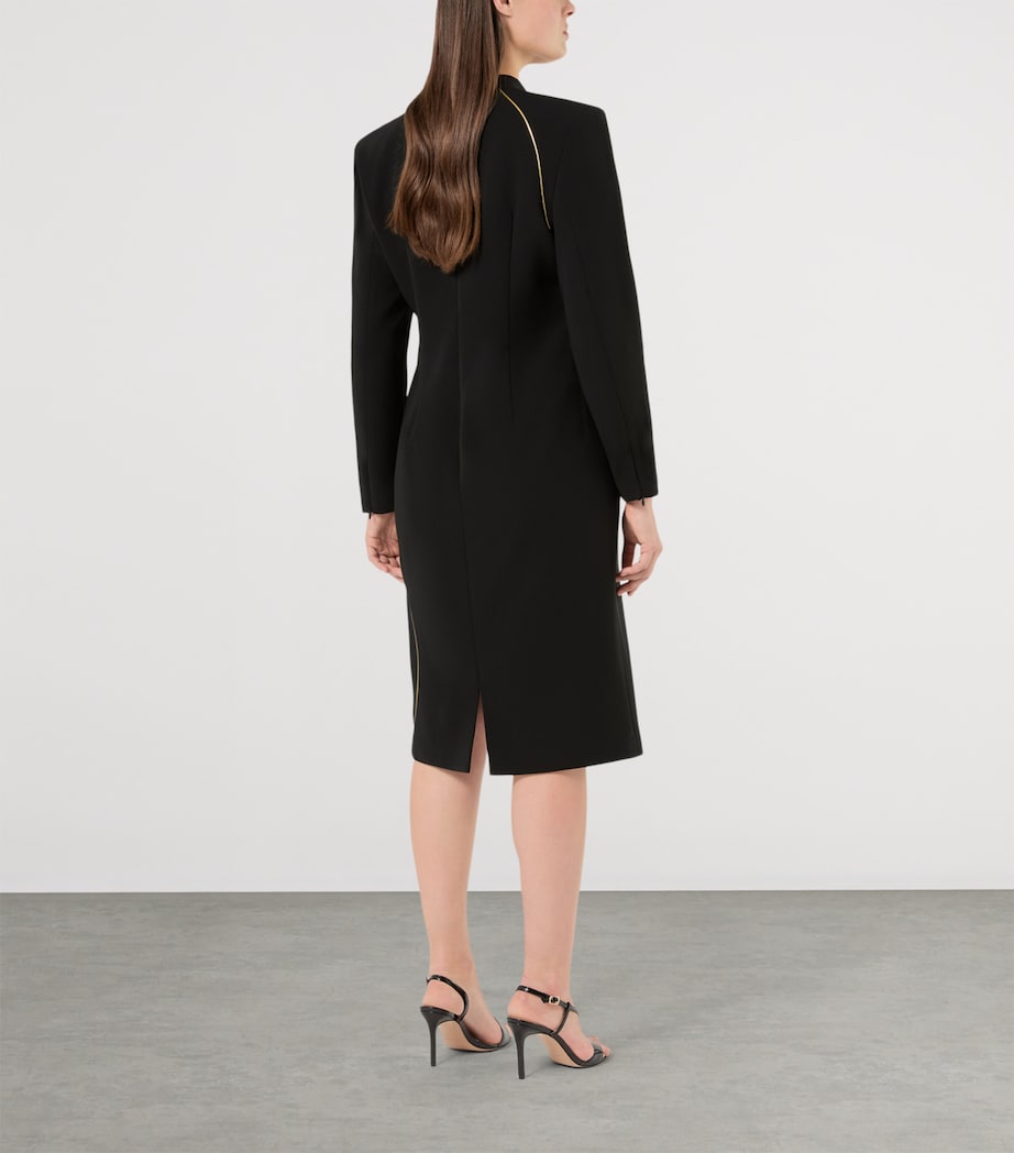 Marina Rinaldi Womens Curved Line V-Neck Midi Dress Black Image 4