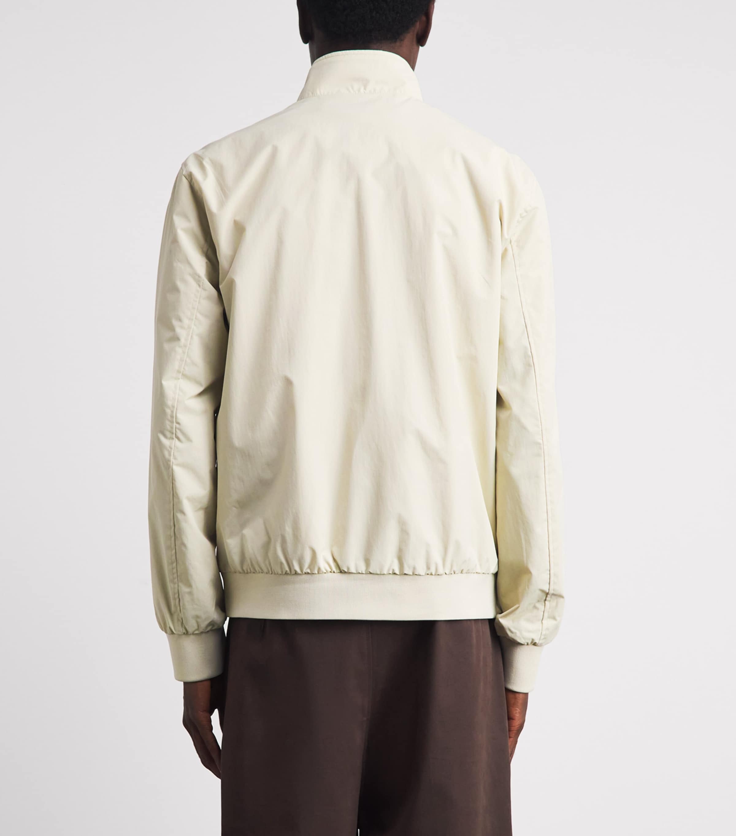 Fred Perry Mens High-Neck Brentham Jacket Oatmeal Image 5