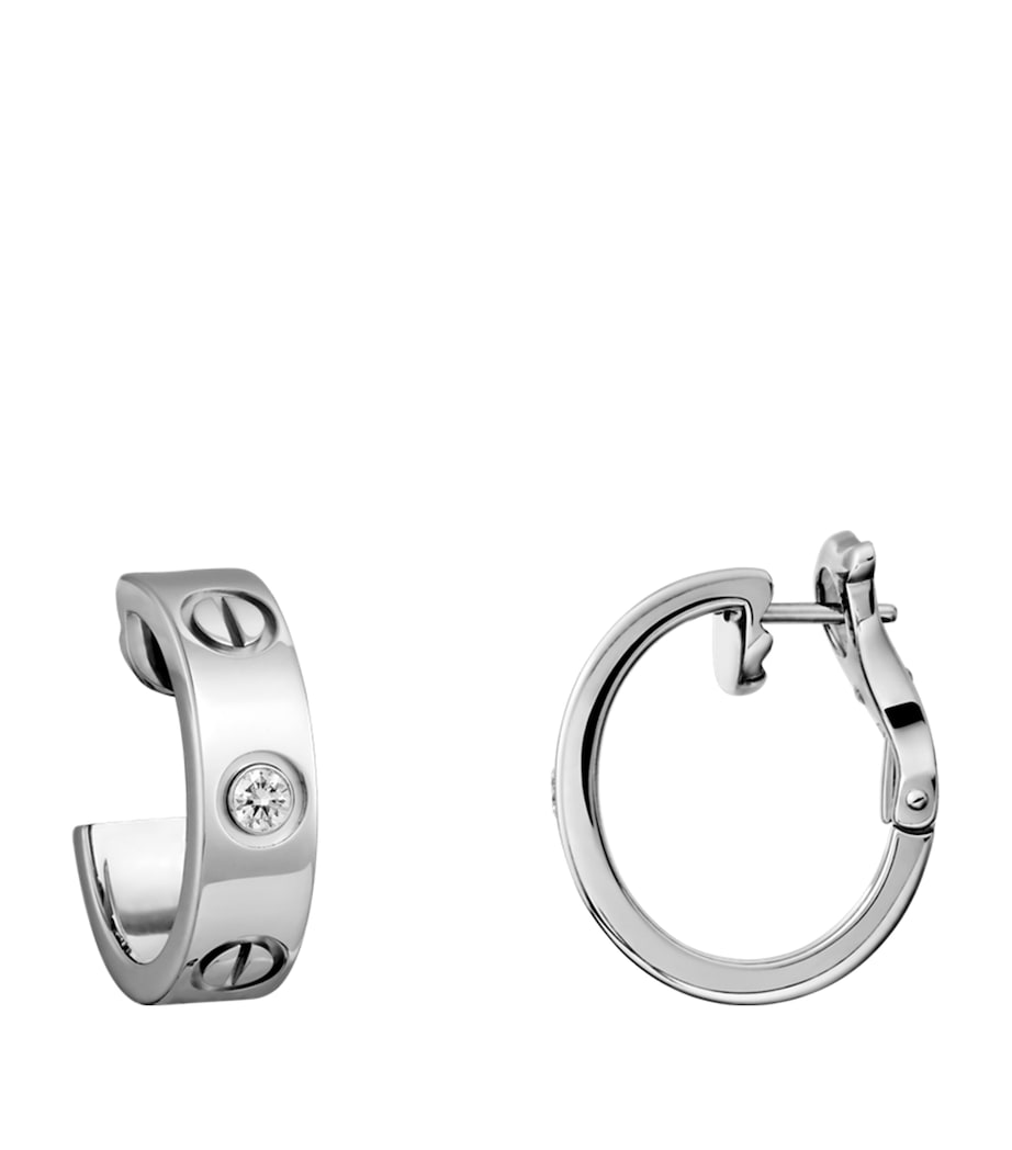 Cartier White Gold and Diamond LOVE Hoop Earrings White Gold Image 8