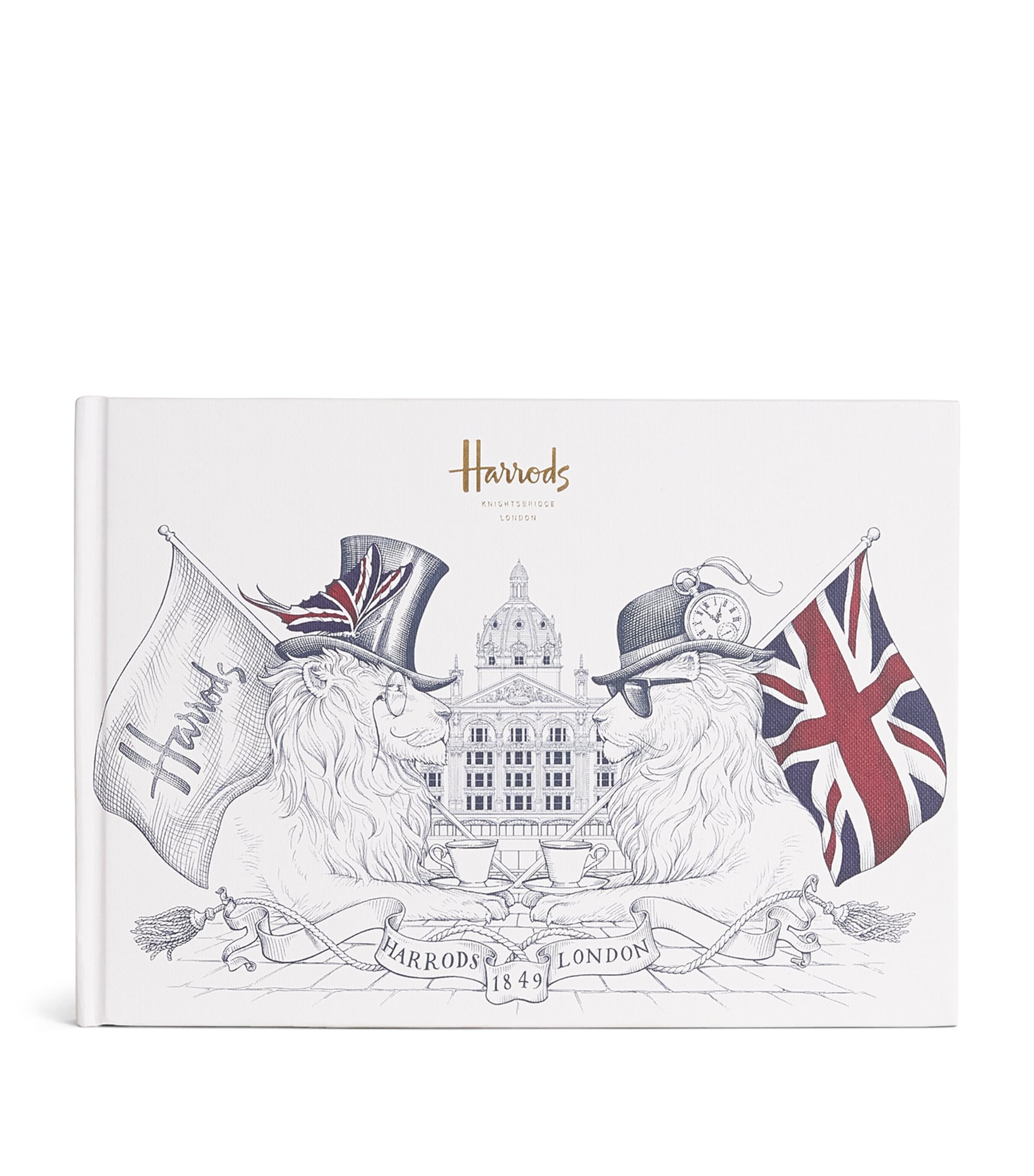 Harrods Lion A5 Landscape Notebook In White