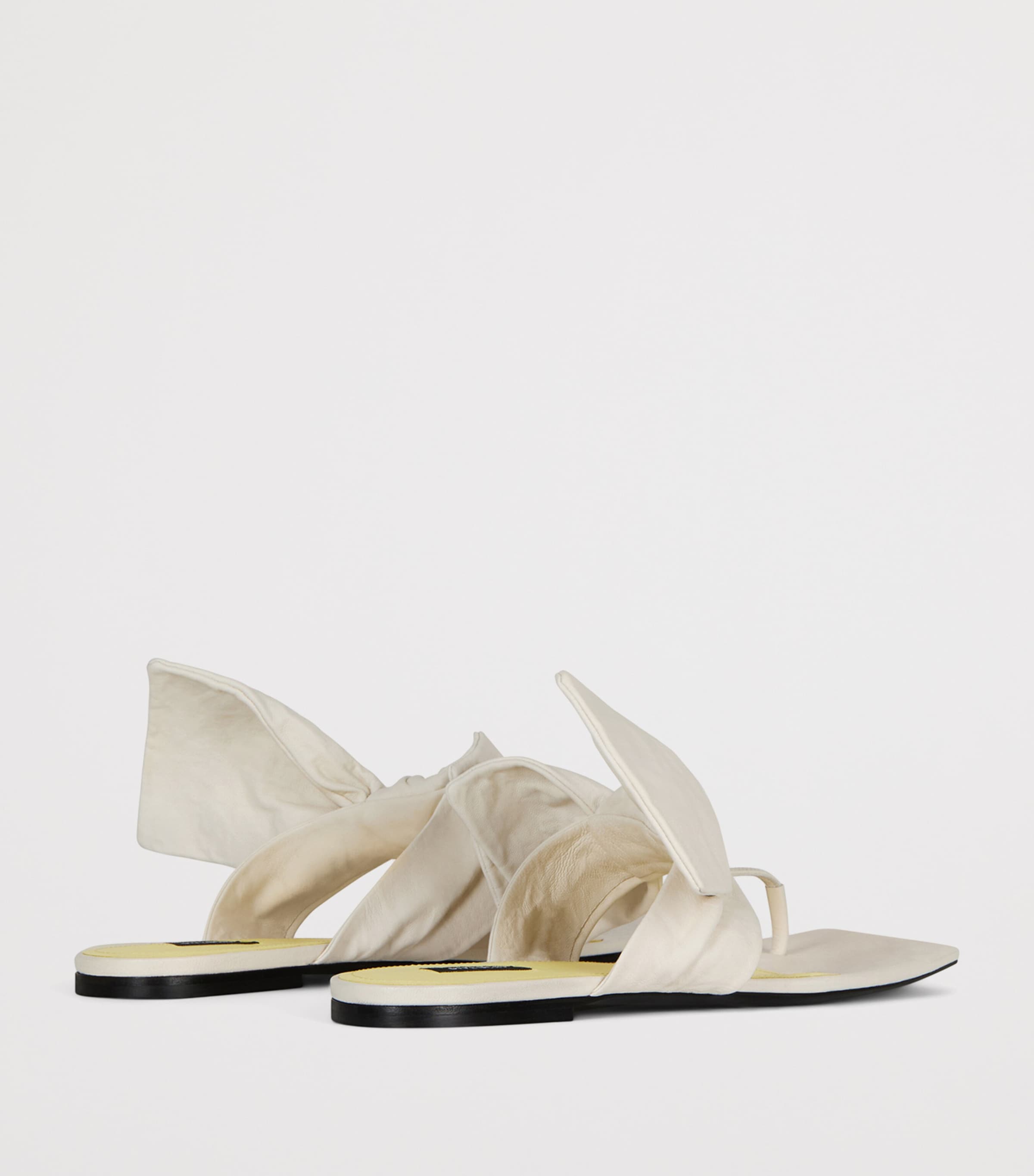 Givenchy Leather Boudoir Bow Sandals Ivory Image 4
