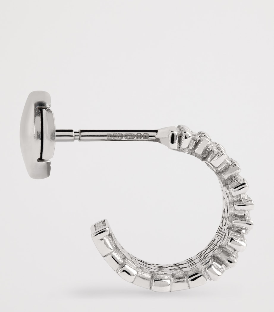 Suzanne Kalan White Gold and Diamond Infinite Three-Row Hoop Earrings Wg/wd Image 4