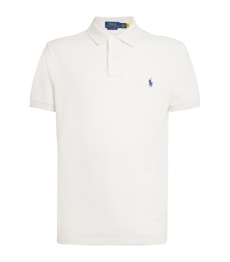 Cotton Mesh Slim Fit Polo Shirt NATURAL Image 1