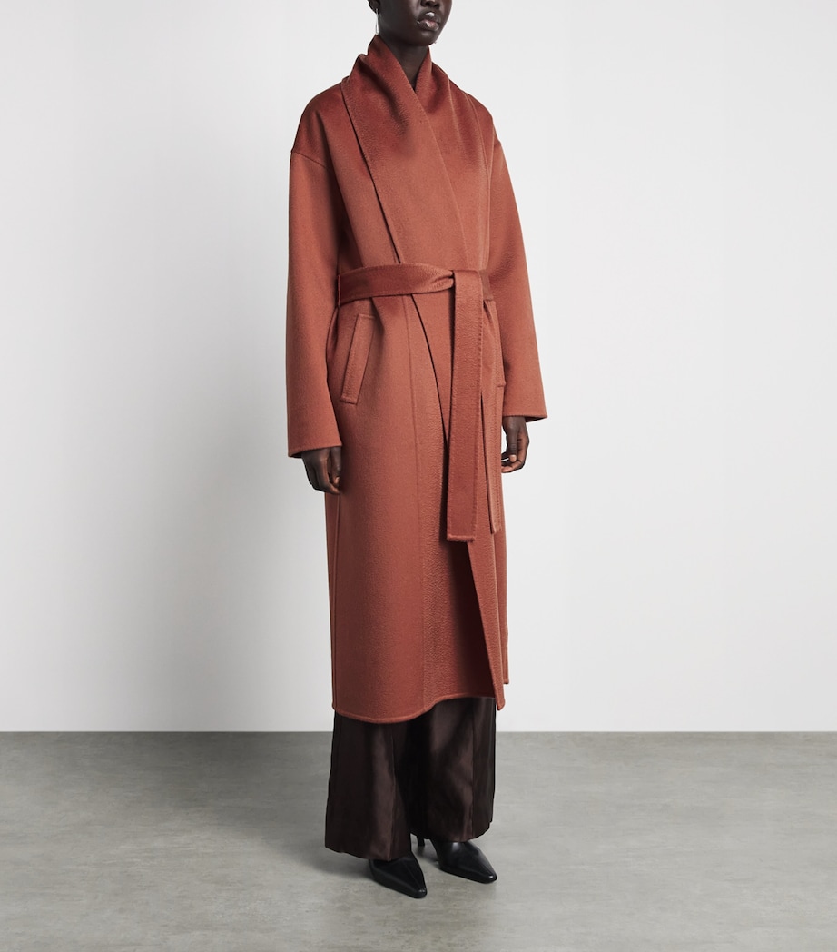 Colombo Womens Cashmere Wrap Coat Porcino Image 4