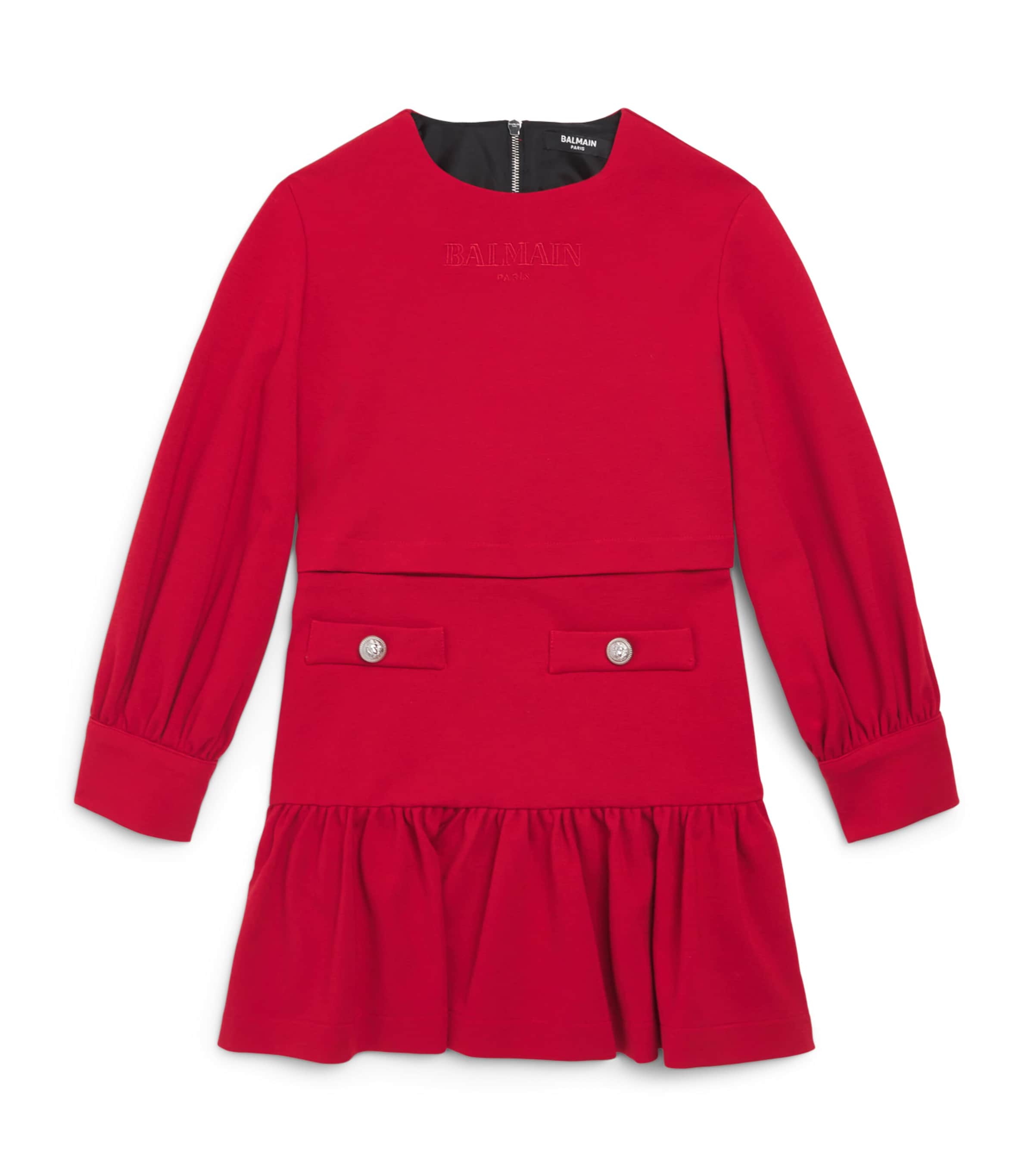Balmain Kids Skater Dress (6-14 Years) Chili/argento Image 1