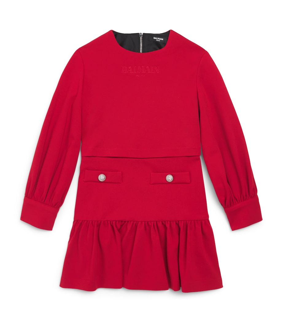 Balmain Kids Skater Dress (6-14 Years) Chili/argento Image 1