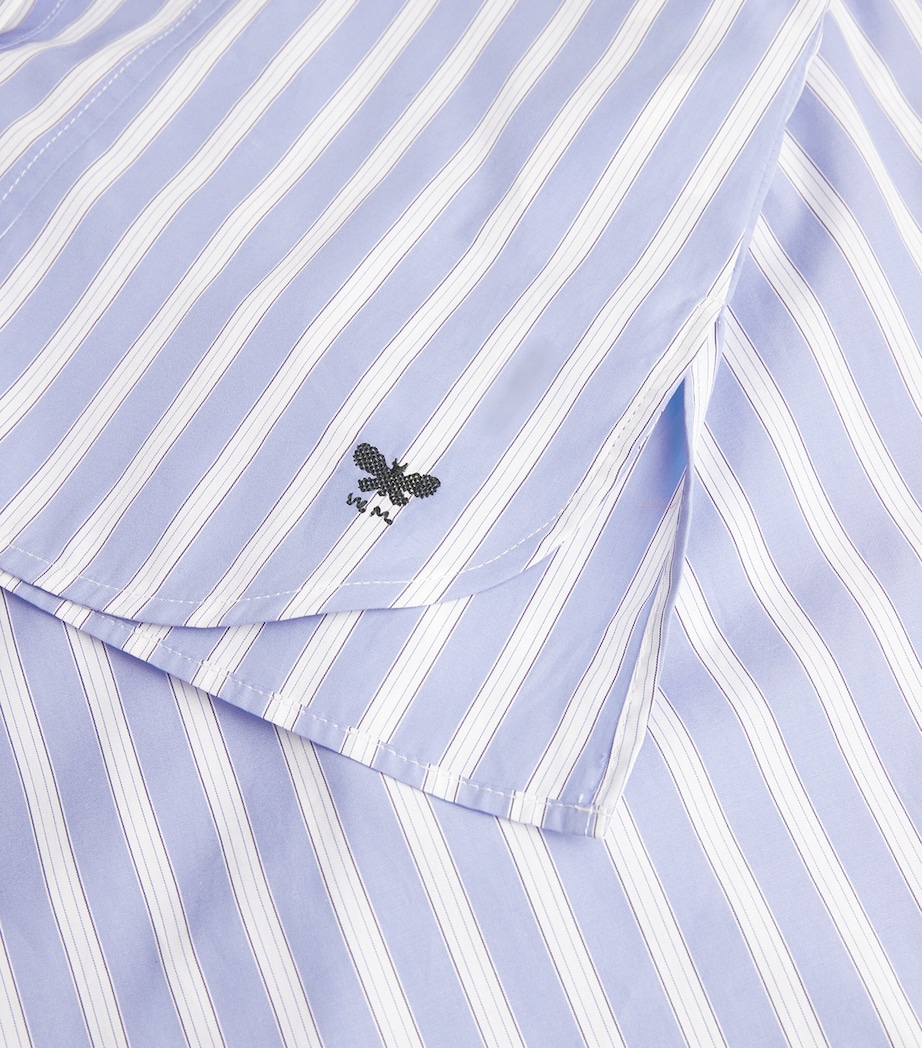 Weekend Max Mara Womens Cotton Tie-Waist Striped Shirt Light Blue Image 5