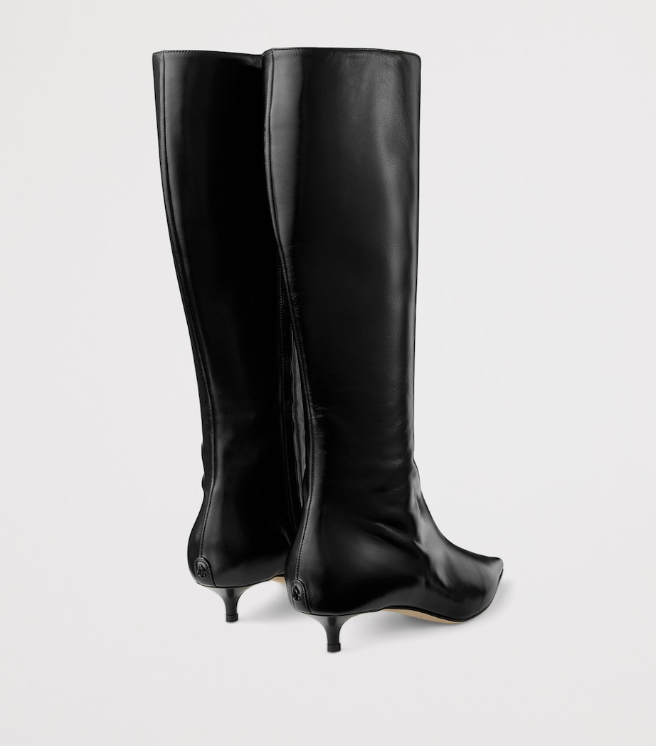 Jimmy Choo Womens Amis 35 Leather Knee-High Boots Black Image 3