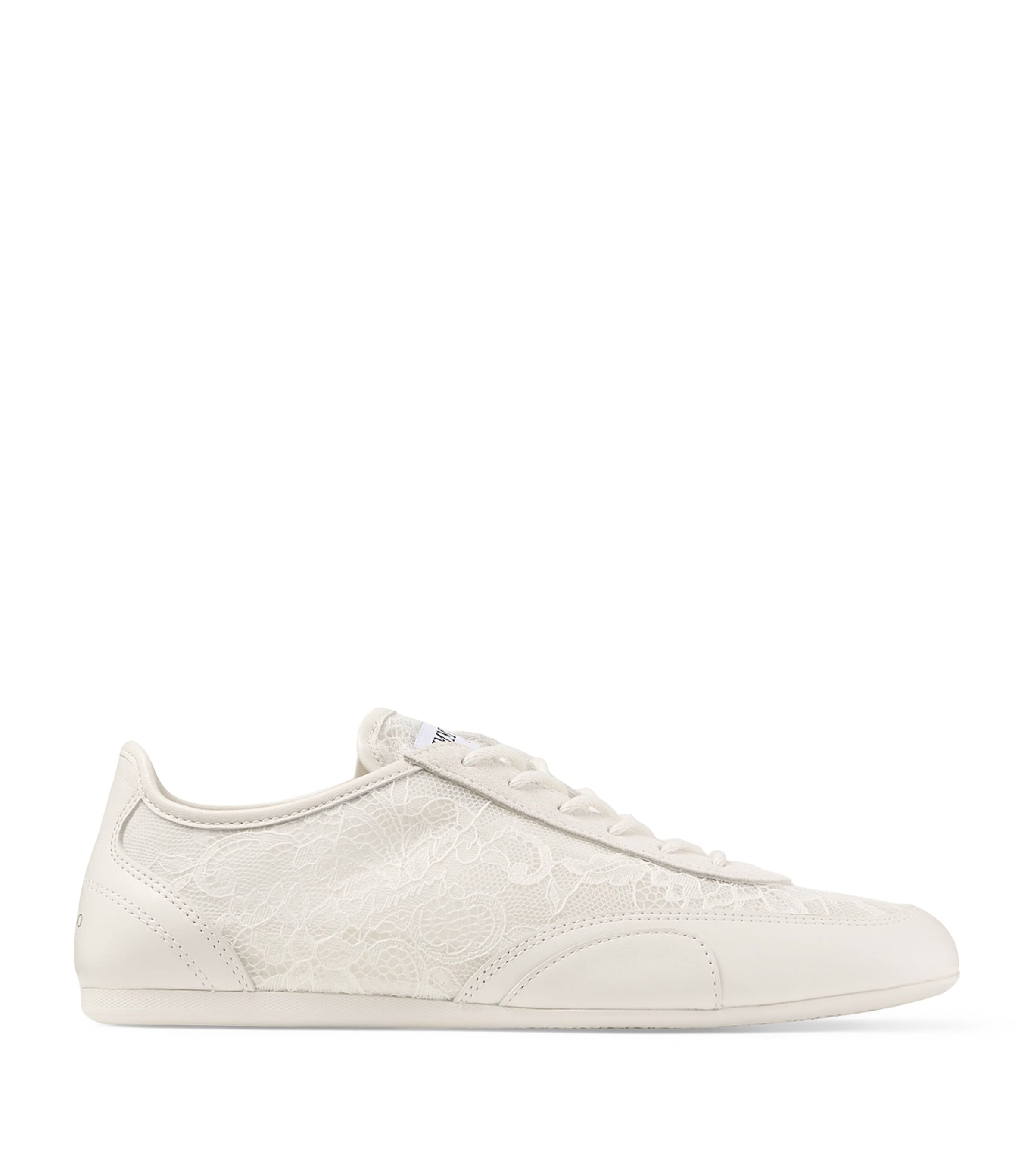 Jimmy Choo Sunny F Leather-lace Sneakers In White