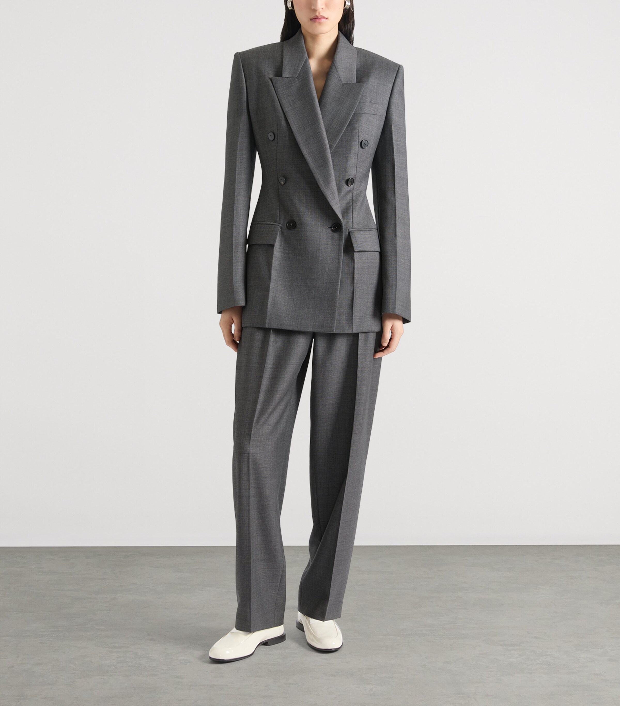 Wool Double-Breasted Jacket GREY MIX Image 2