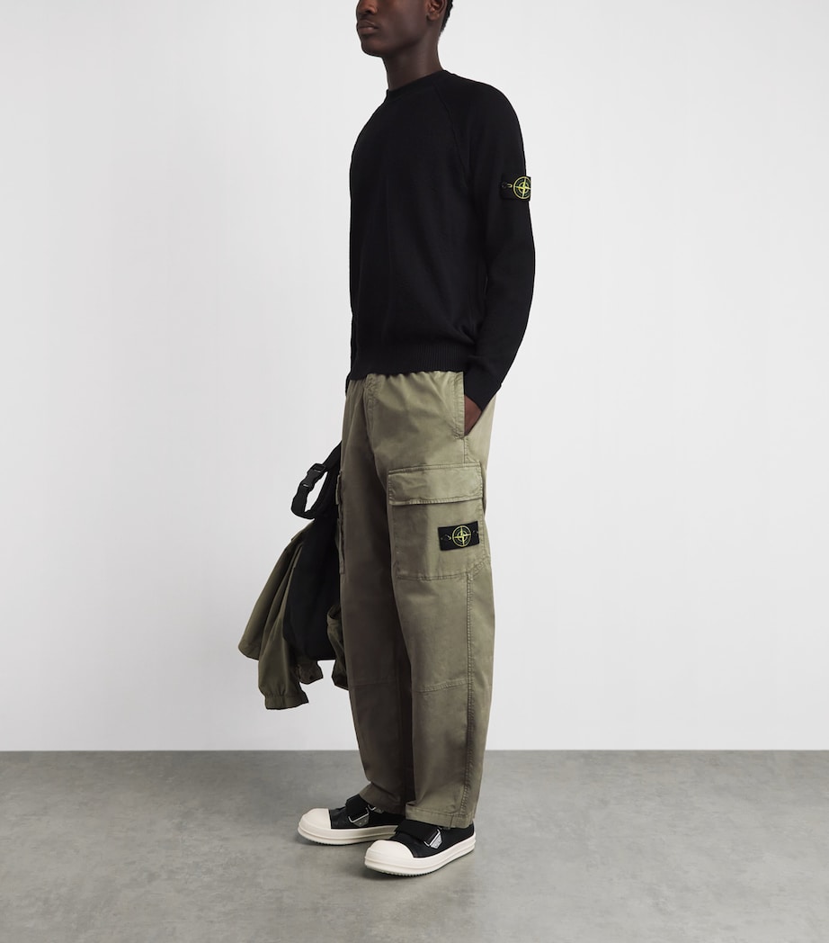 Stone Island Mens Stretch Organic Cotton Cargo Trousers Image 2