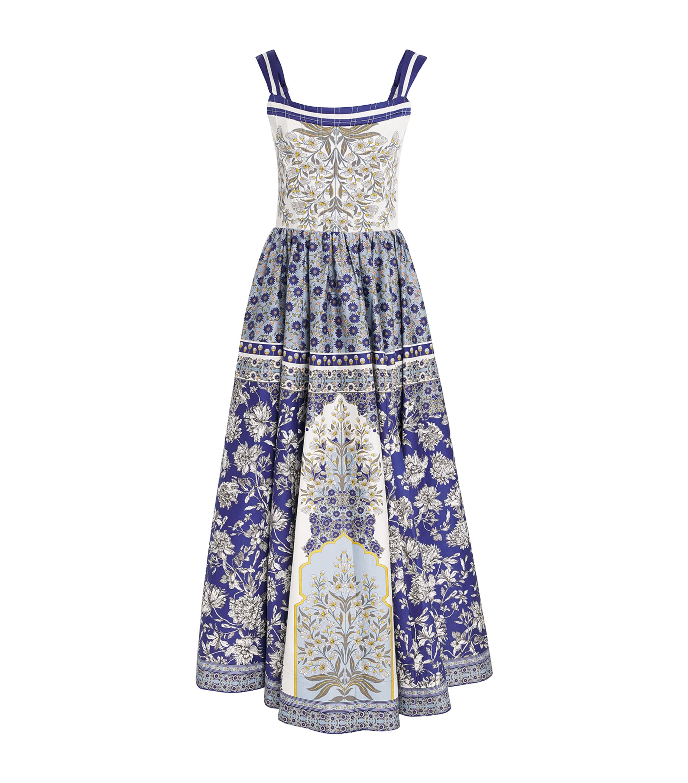 Alice And Olivia Stretch Cotton Guinevere Maxi Dress In Blue