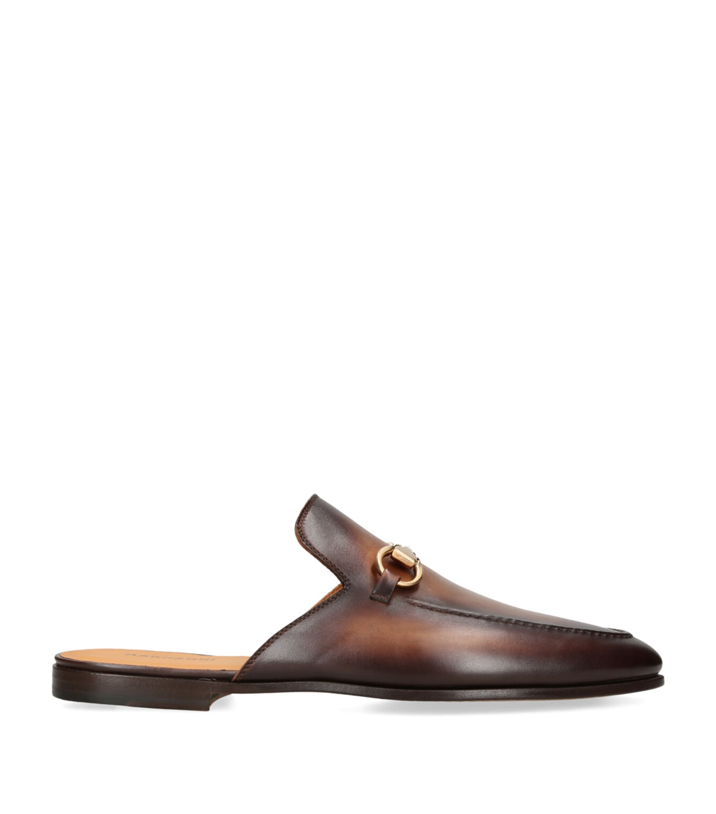 Magnanni Leather Horsebit Mules In Brown
