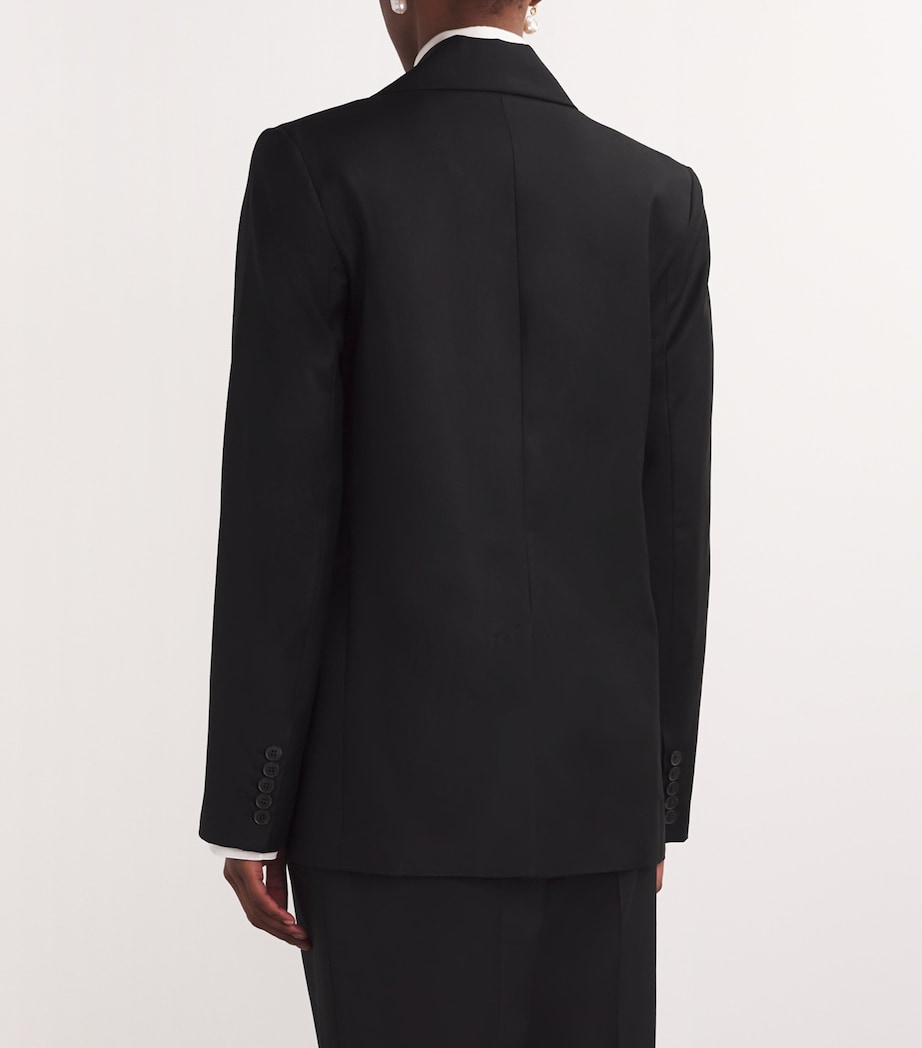 Wool Single-Breasted Blazer BLACK Image 4