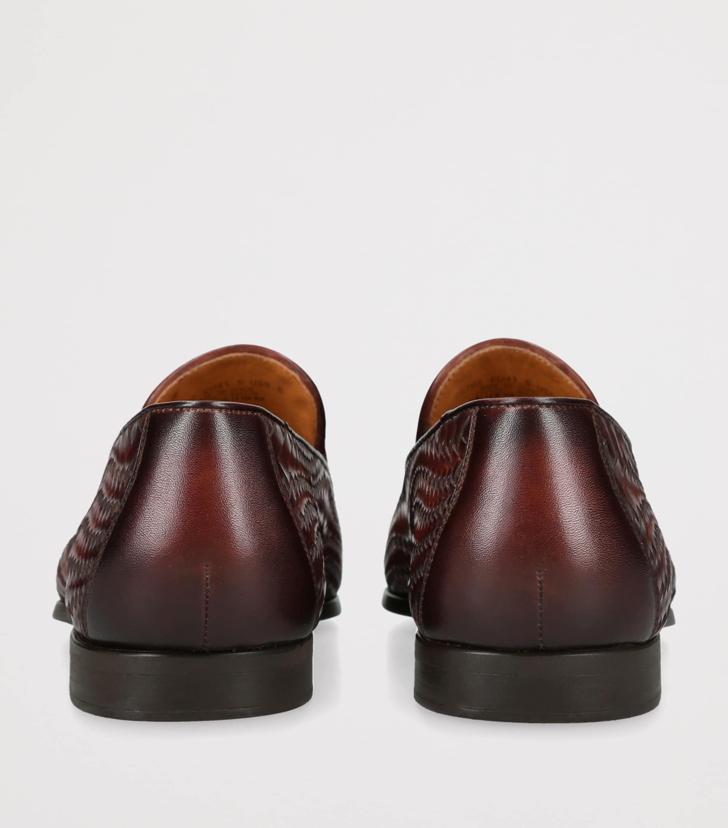 Magnanni Leather Aston Weave Loafers Tan Image 2