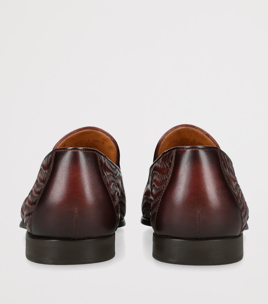 Magnanni Leather Aston Weave Loafers Tan Image 2