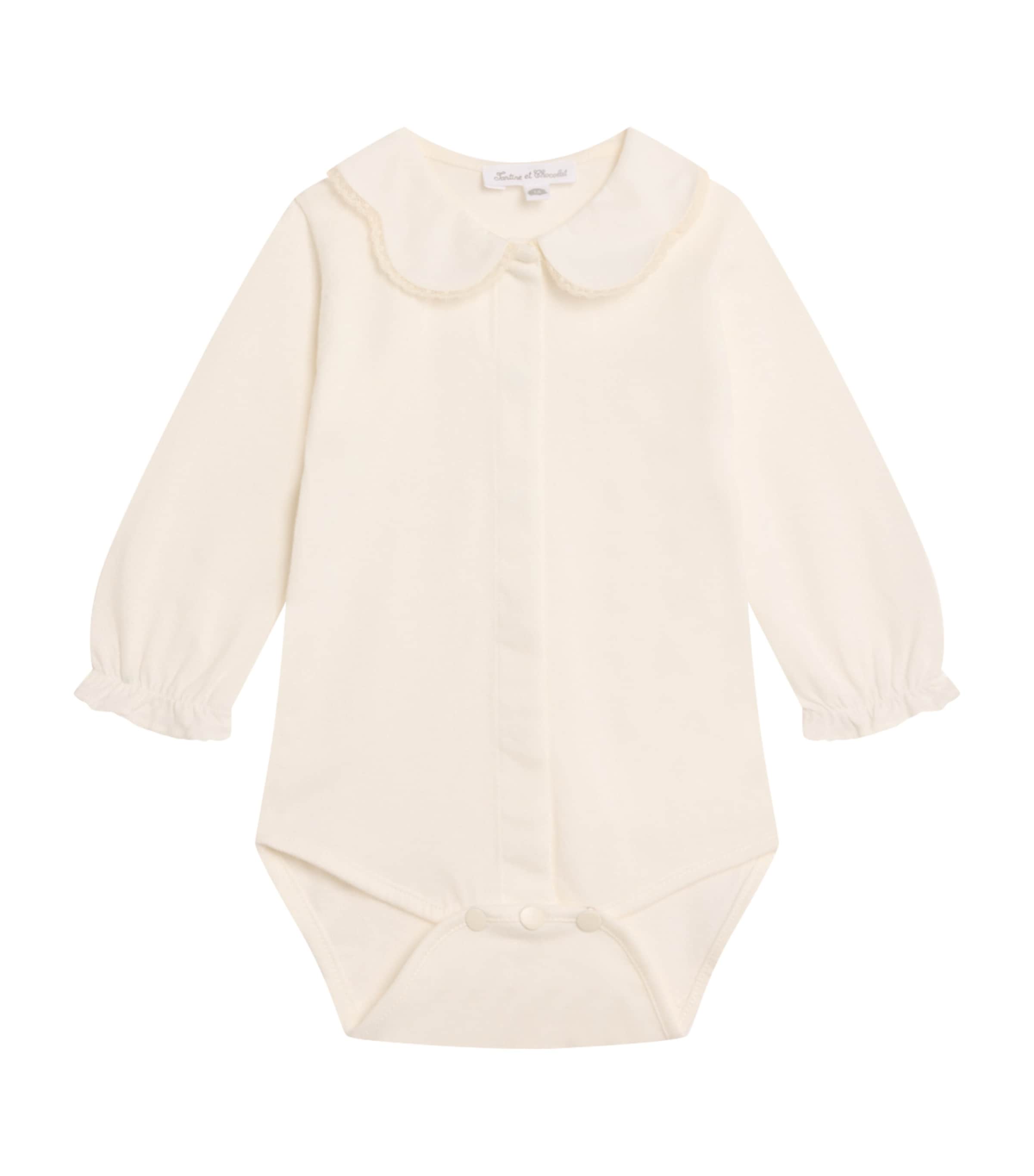 Tartine Et Chocolat Kids' Cotton Bodysuit In White