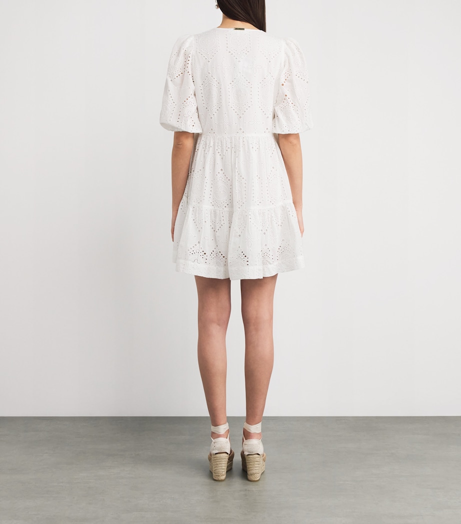 Cotton Broderie Anglaise Mini Dress WHT-WHT Image 3